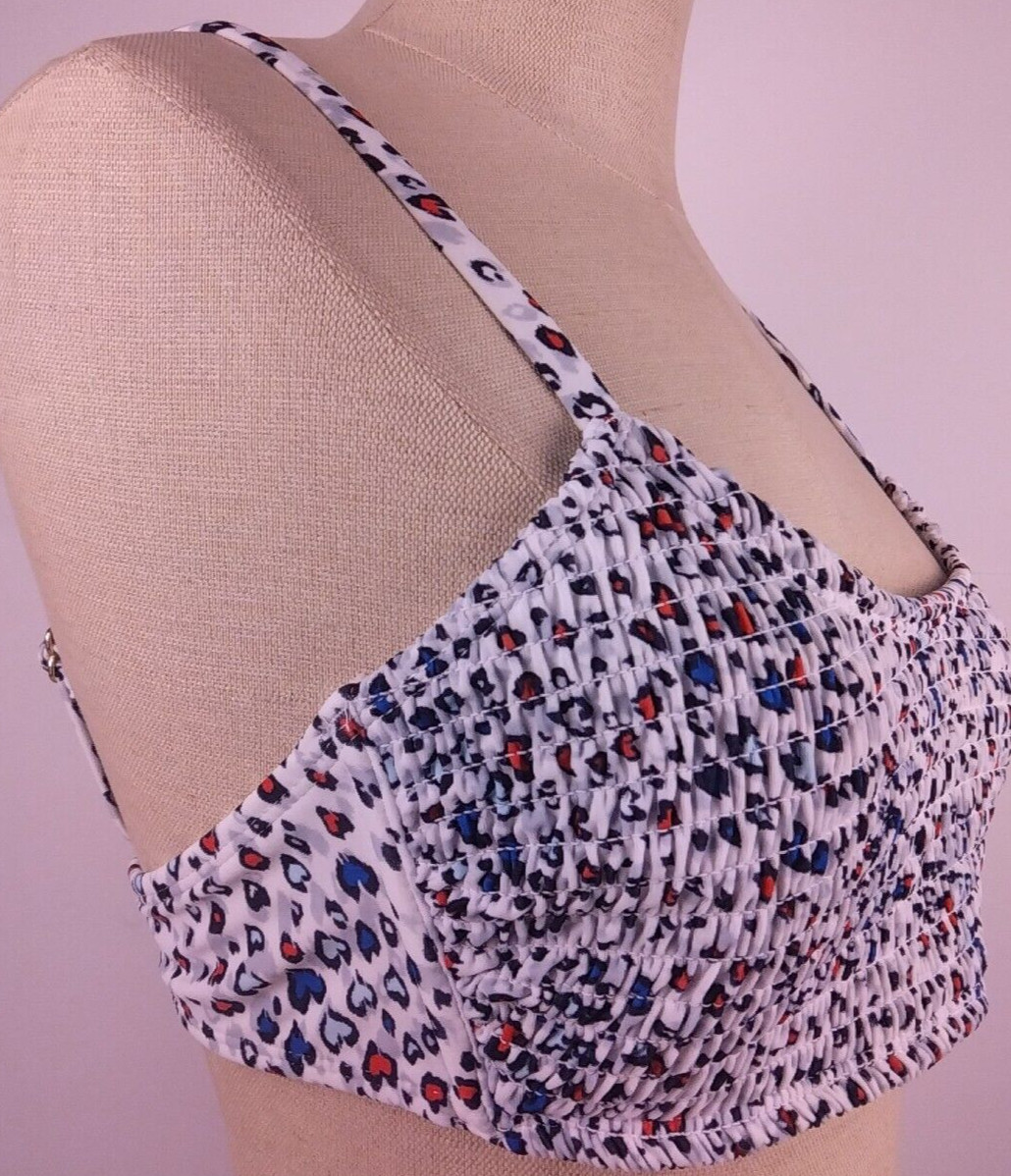 Xhilaration Ladies Colorful Nylon Heart Design Swim Top Size L (51)