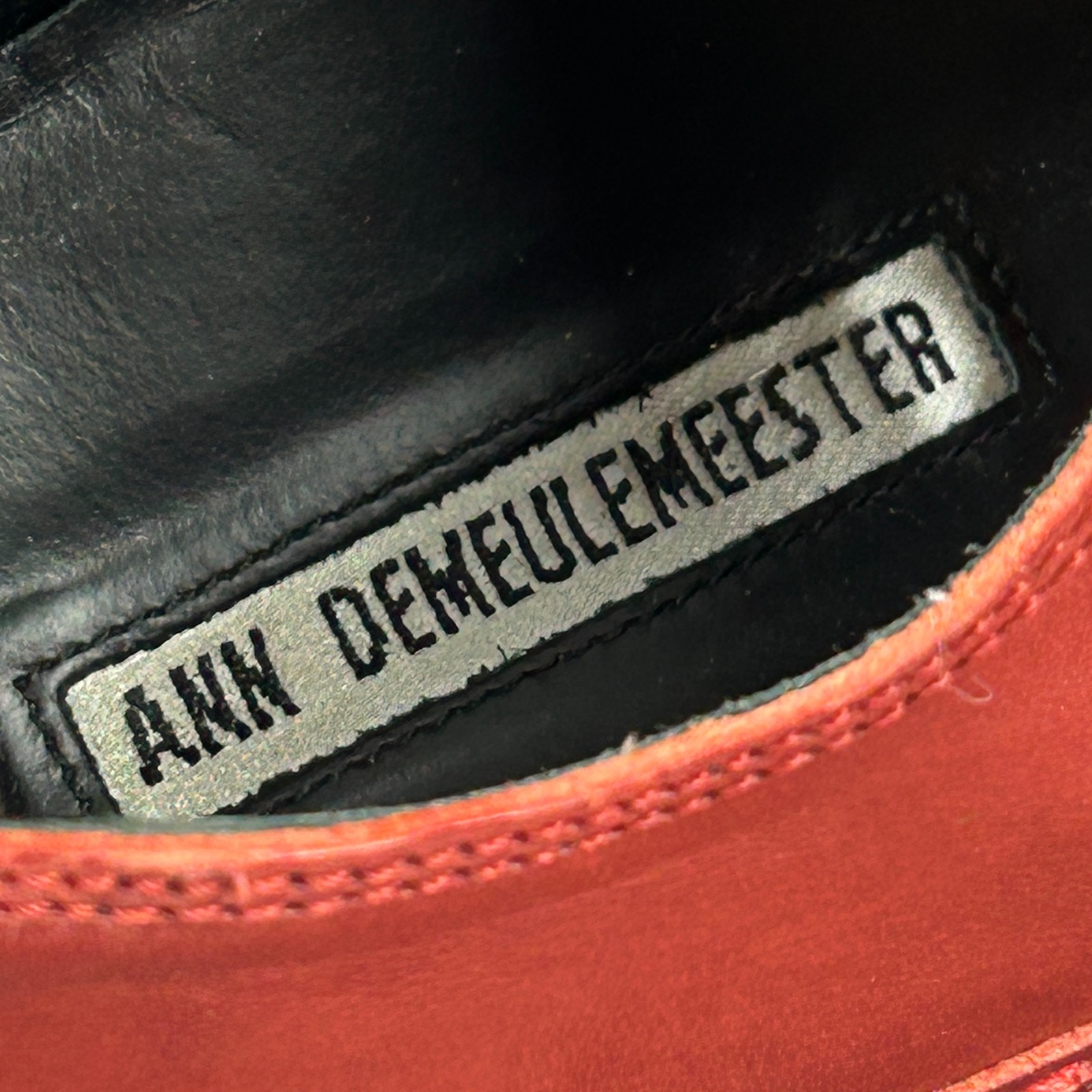 Ann Demeulemeester Red Leather Low Top Sneakers Shoes Size EU 38.5 US 8.5