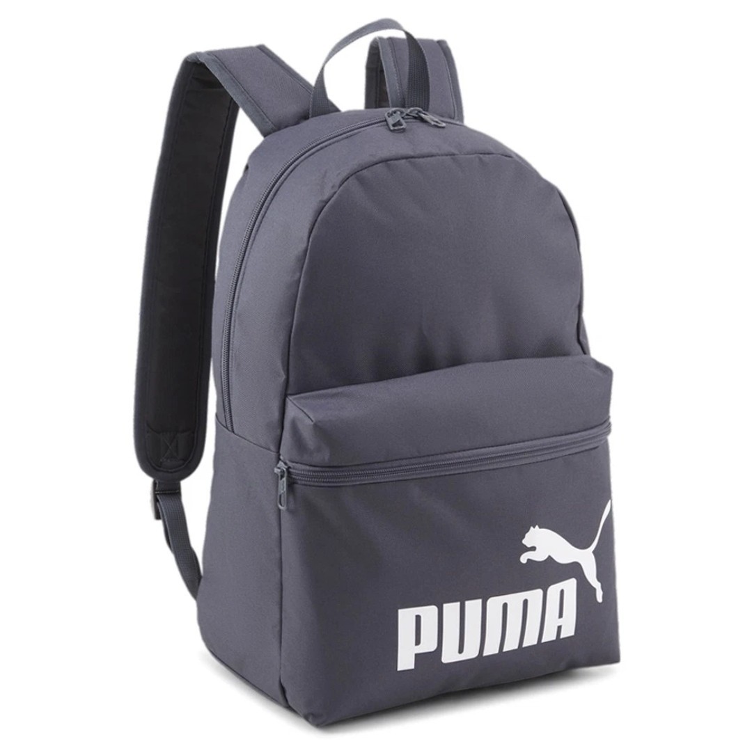 Backpack-Puma Phase School Bag Grey Unisex Sport Casual Work Adults Kids OSFA