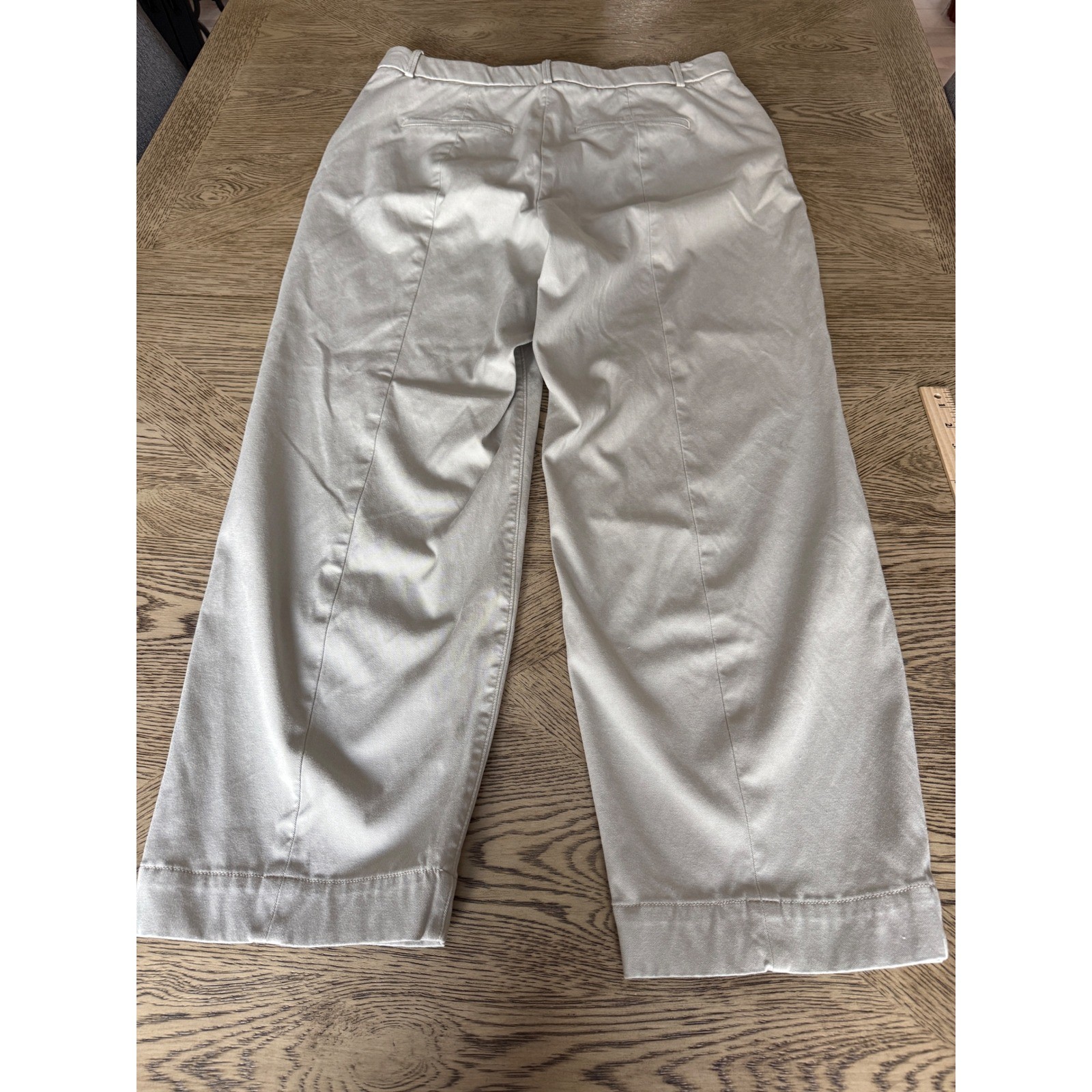 Spanx Stretch Twill Slim Straight Leg Pants Khaki Tan Beige 2X Tall 2T
