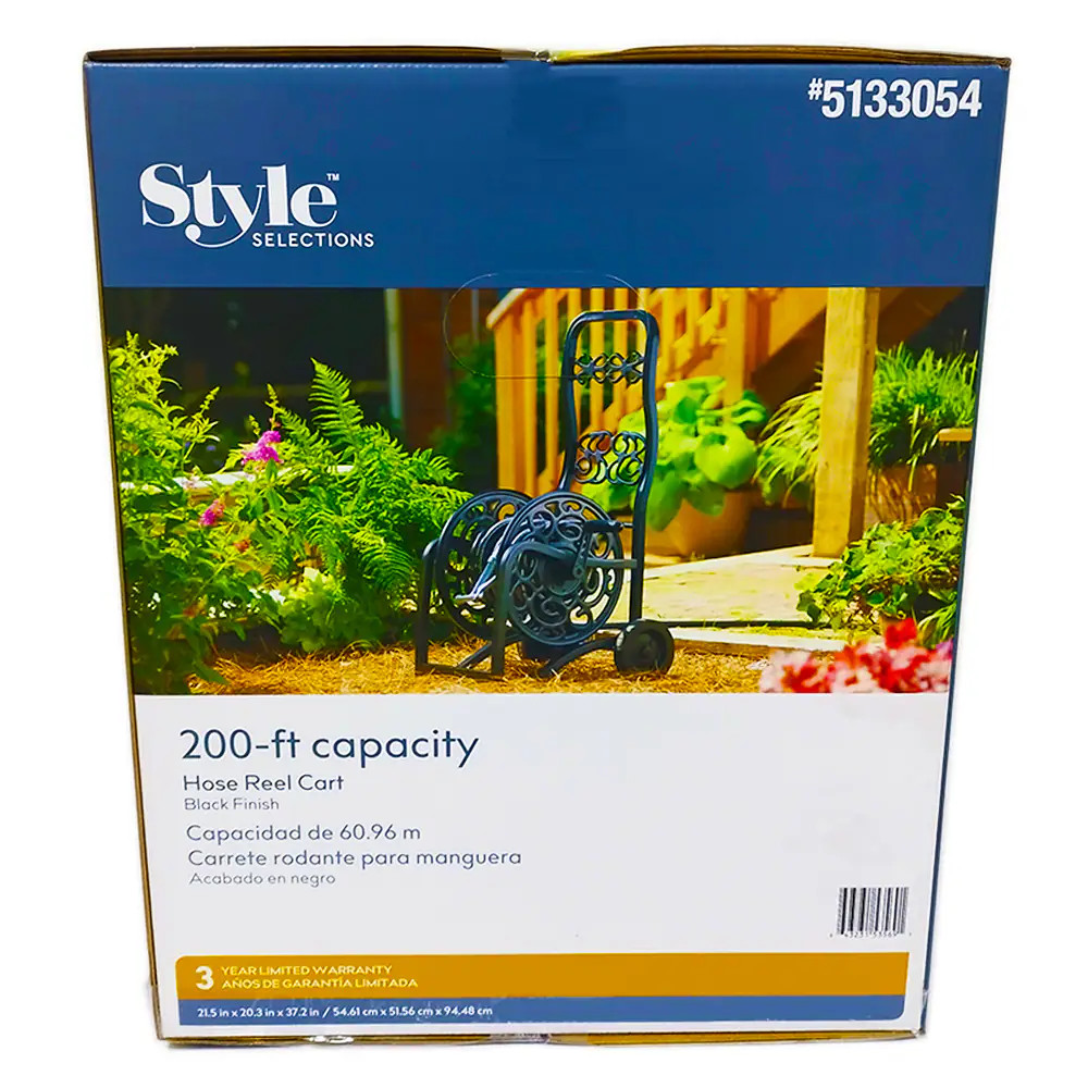 Style Selections Steel 200-ft Cart Hose Reel|22479