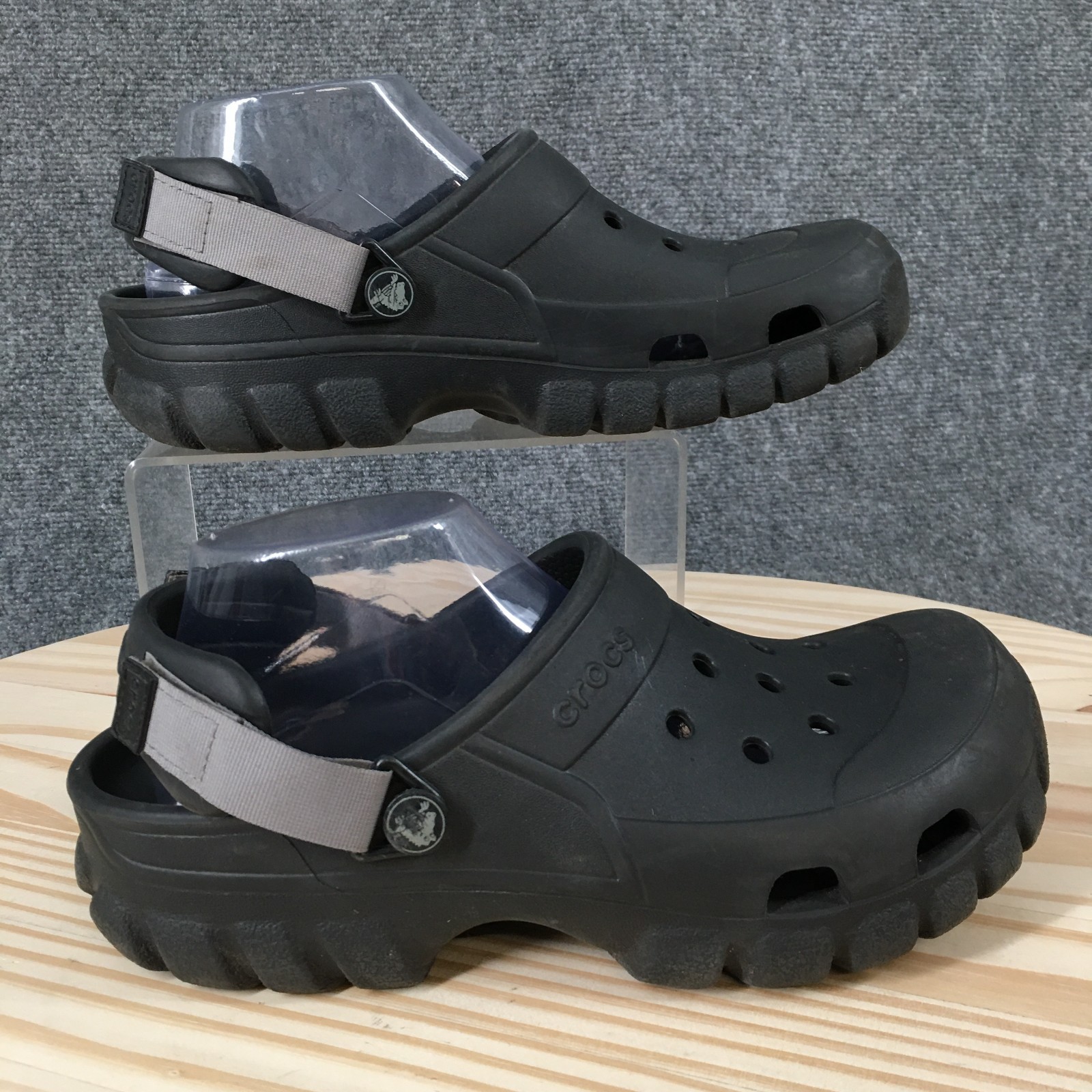 Crocs Offroad Sport Clogs Mens 7 Womens 9 Black/Graphite Slingback Croslite