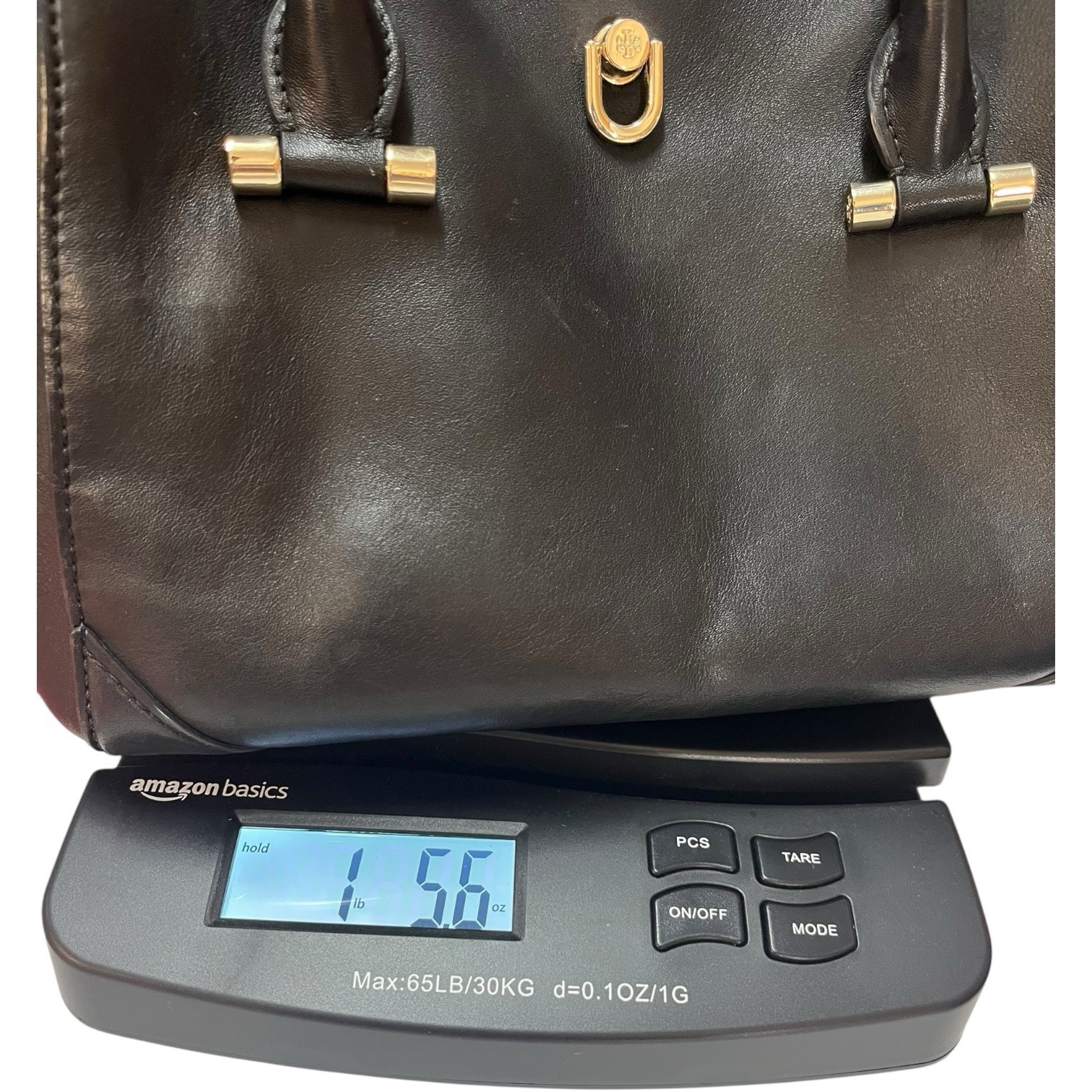 Tory Burch Robinson Satchel Womens Medium Black Leather Top Handle Designer