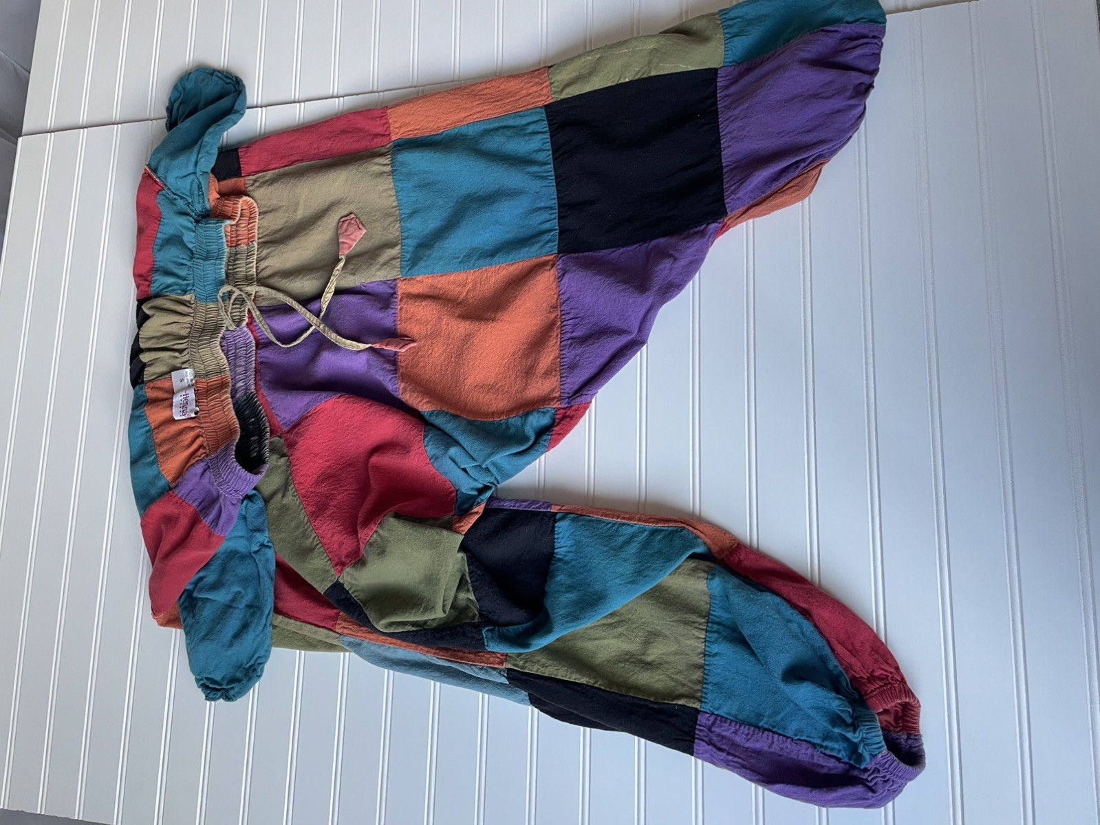 Henna Shoppe Patchwork Harem Balloon Pants Sz S Unisex Drop Crotch Genie Sirwal