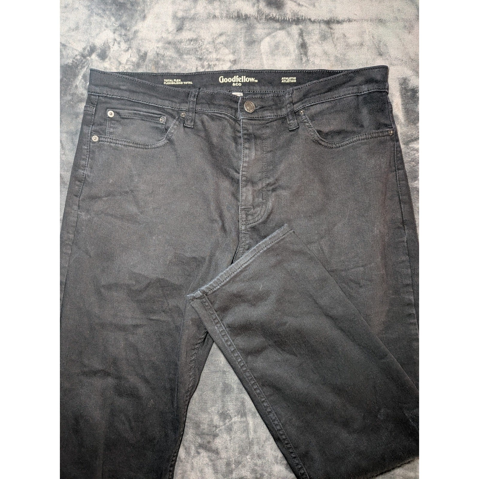 Goodfellow & Co Athletic Fit Total Flex Denim Mens 38×30 Black Stretch Jeans