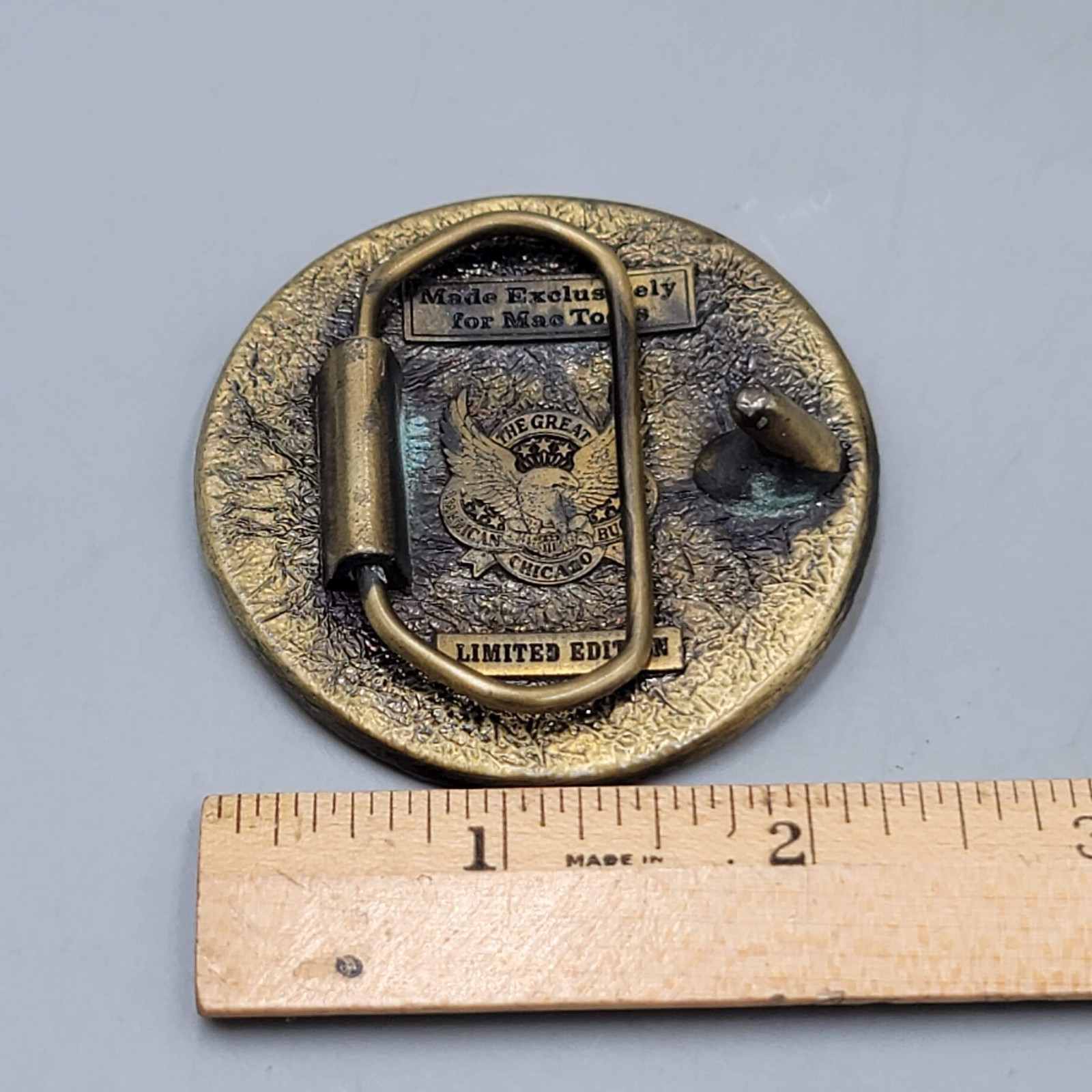 Vintage MAC Tools Belt Buckle Limited Edition Exclusive Round Brass 2.25 in