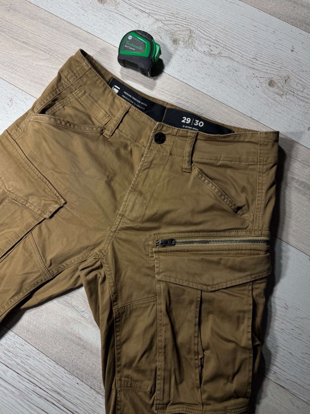 G-Star RAW Rovic Zip 3D Straight Tapered Cargo Pants Brown W29 L30 military y2k