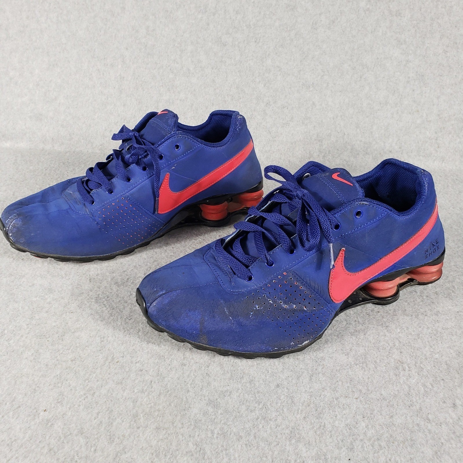 Nike Shox Blue Red Athletic Shoes Men’s Size 9.5 Running Sneakers Pre-Owned