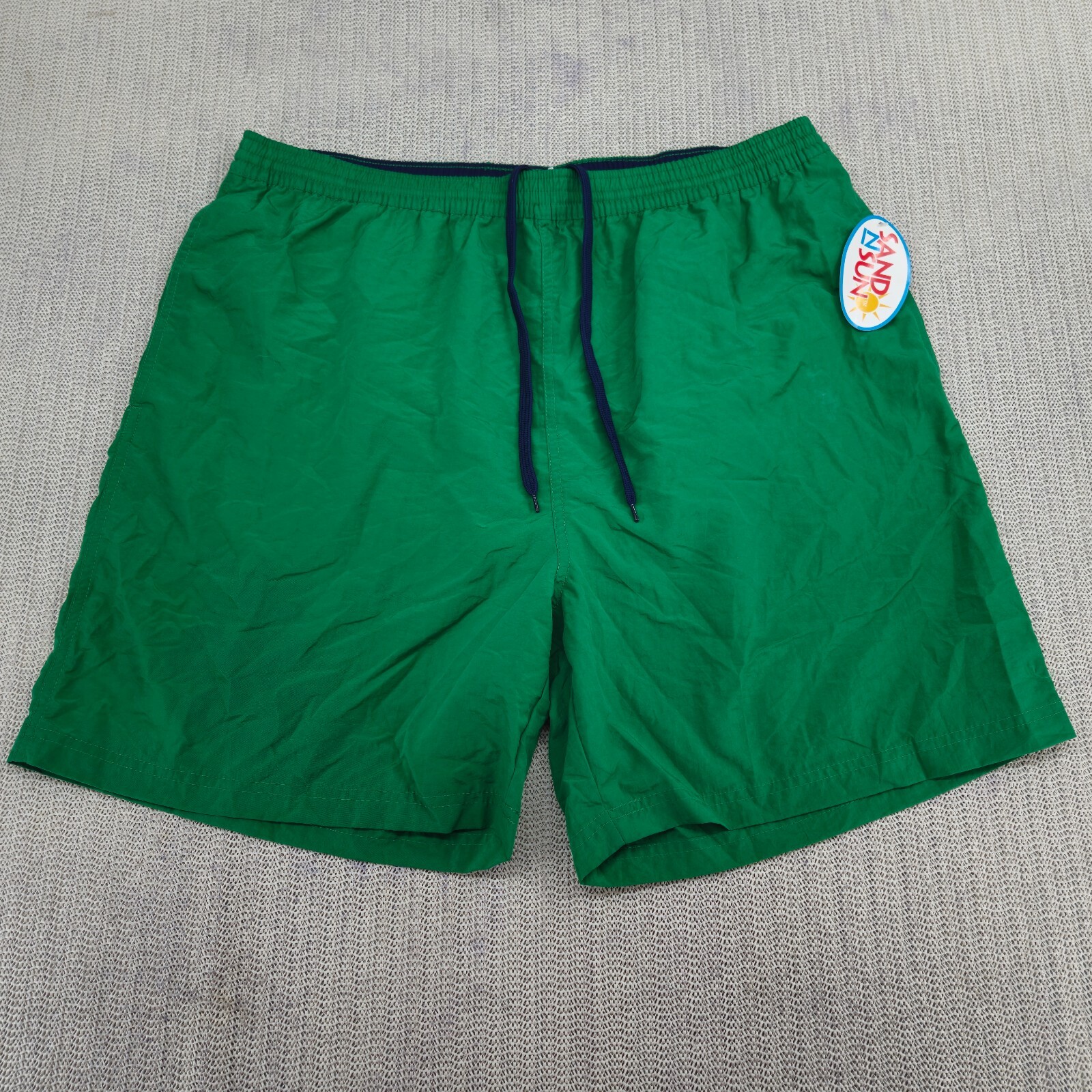 Vintage Sand N Sun Swim Trunks Shorts Mens Large Green Lined Pockets Y2K