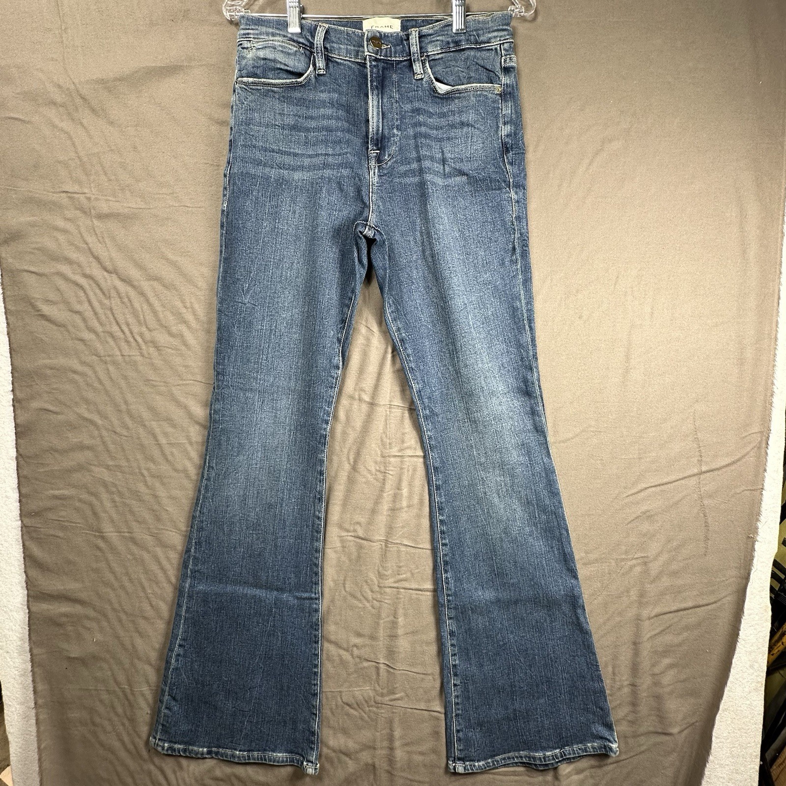 Frame Le High Flare Women’s Jeans Boho Flared Blue Denim Pants Size 29