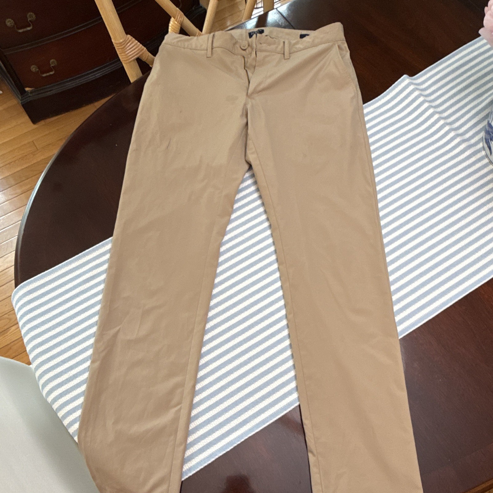 J.Crew Men’s Flex Slim Fit Chino Pants Beige Solid Regular Waist 30 Length 32