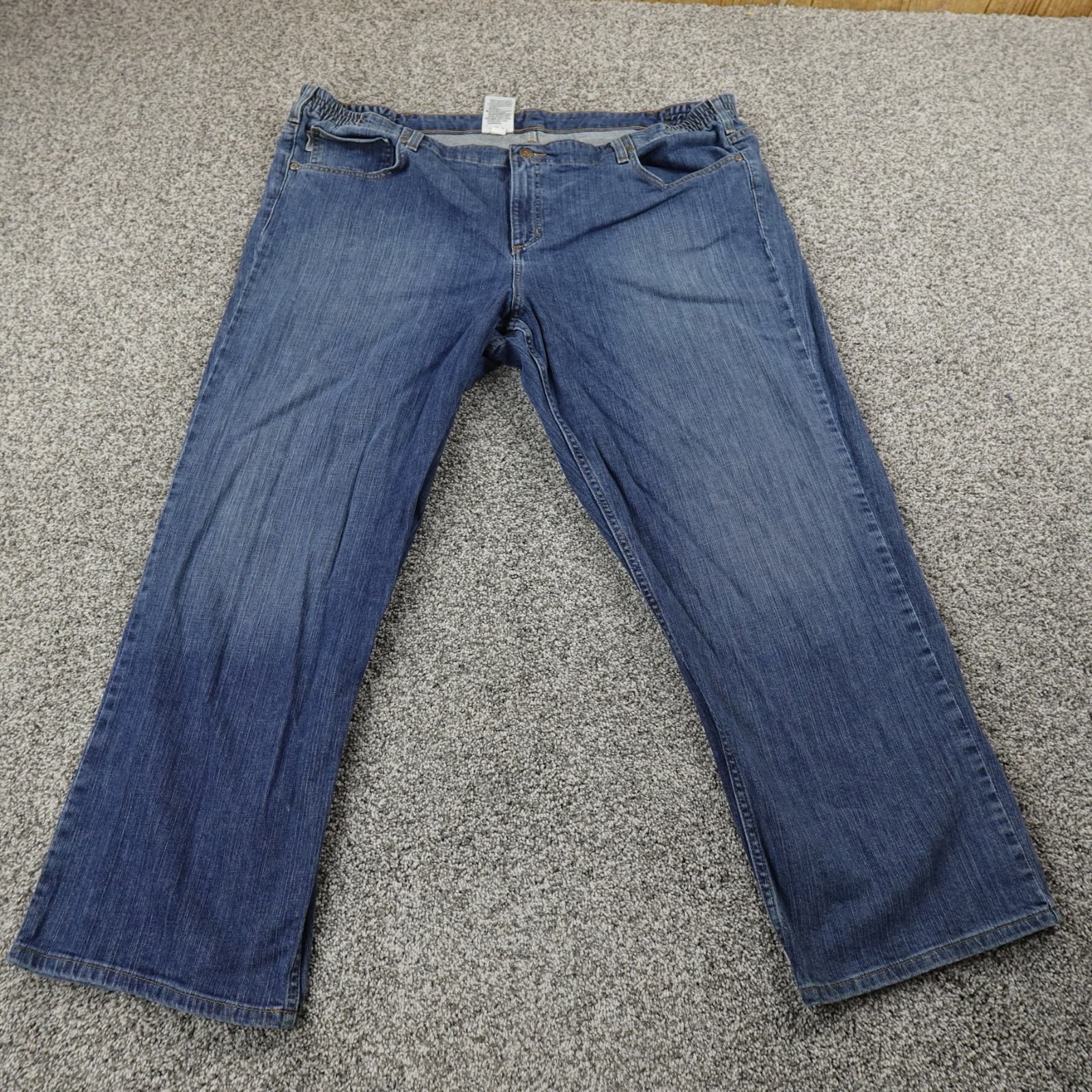 Carhartt Jeans Womens 22 Dark Blue Denim Pants Relaxed Straight Workwear Stretch