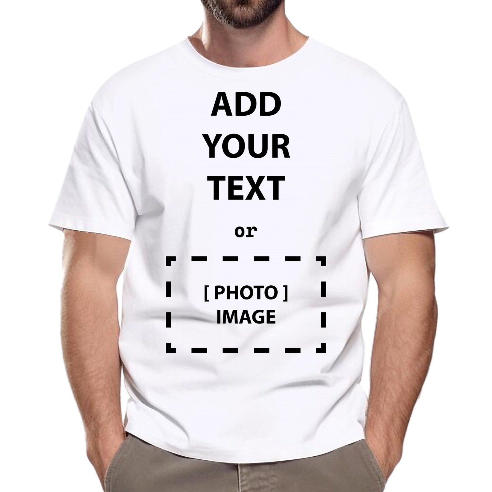 Custom Personalized T-Shirt – Add Your Own Text or Photo Image – Cotton Tee