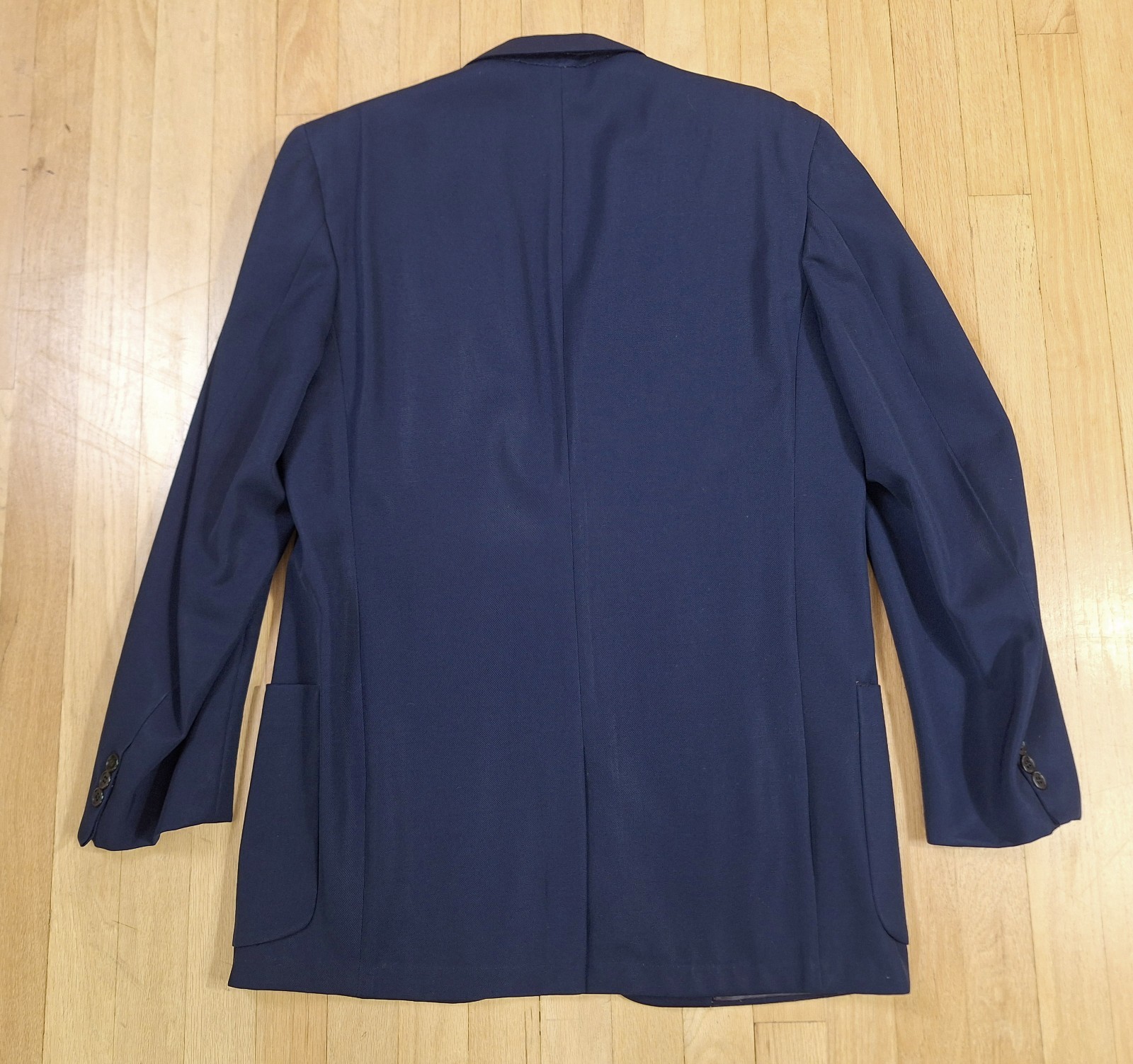 VTG Classic 1950s Rayon Gab Dark Blue 2 PC Suit. 40-41 NICE