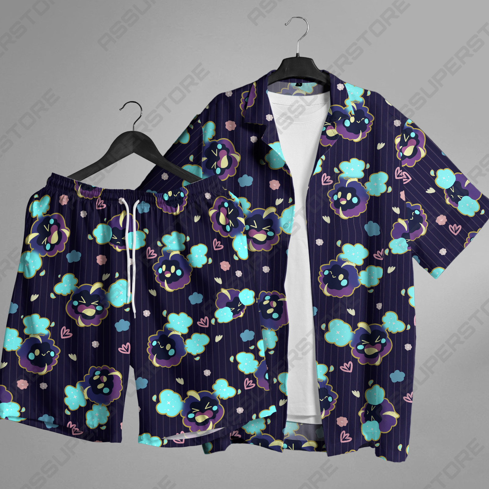 Cosmog Hawaiian Button-Up Shirt Psychic Cosmog Shirt Gift
