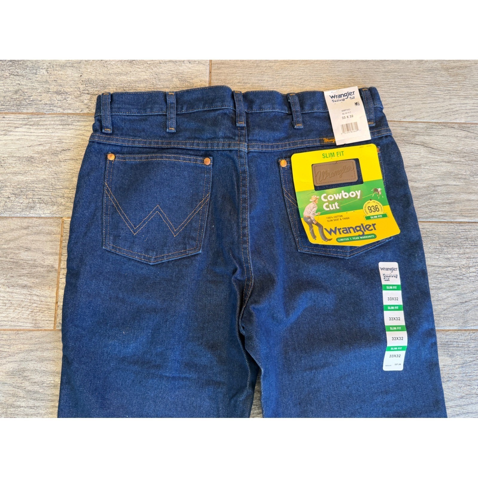 Wrangler Cowboy Cut Jeans 33×32 Slim Fit 936 Denim Mens 33 x 32 NWT Rodeo Jean
