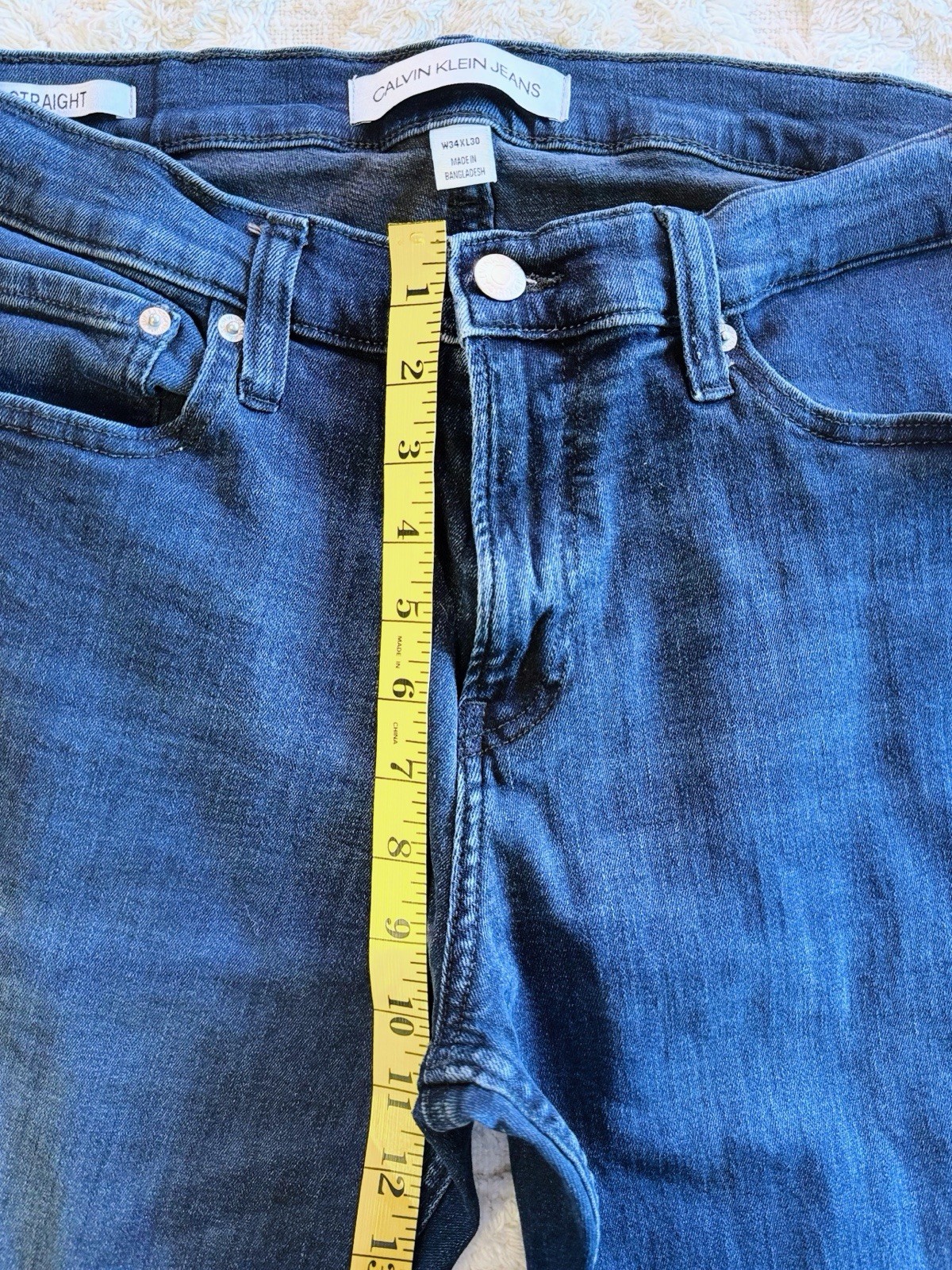 Calvin Klein Jeans Men’s Straight Leg Dark Wash Denim Jeans W34 L30 Stretch