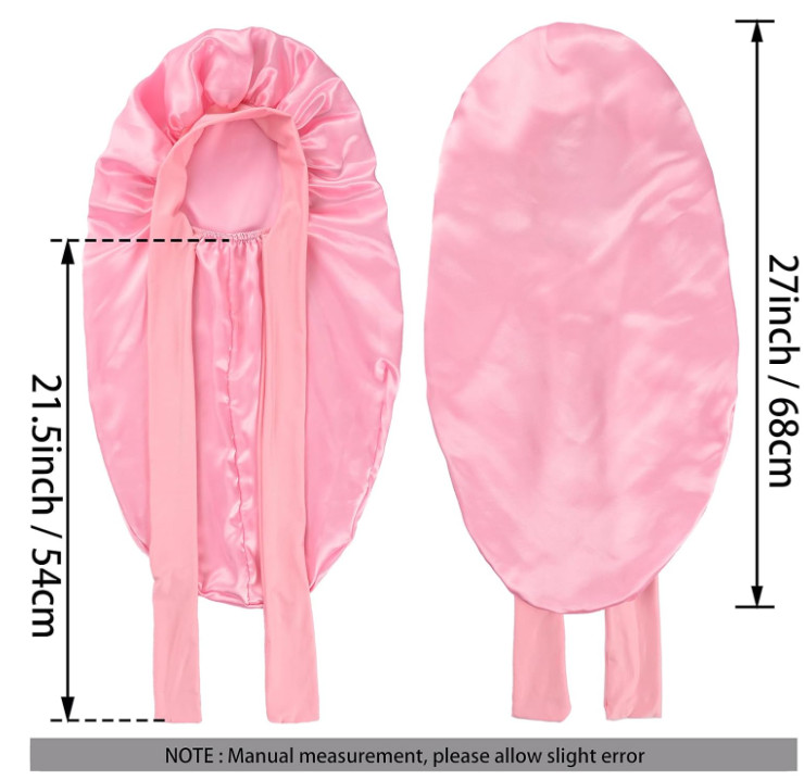 Bonnet Sleep Cap Long Satin Night Cap For Braids Curly Hair Silk 2pc Extra Large