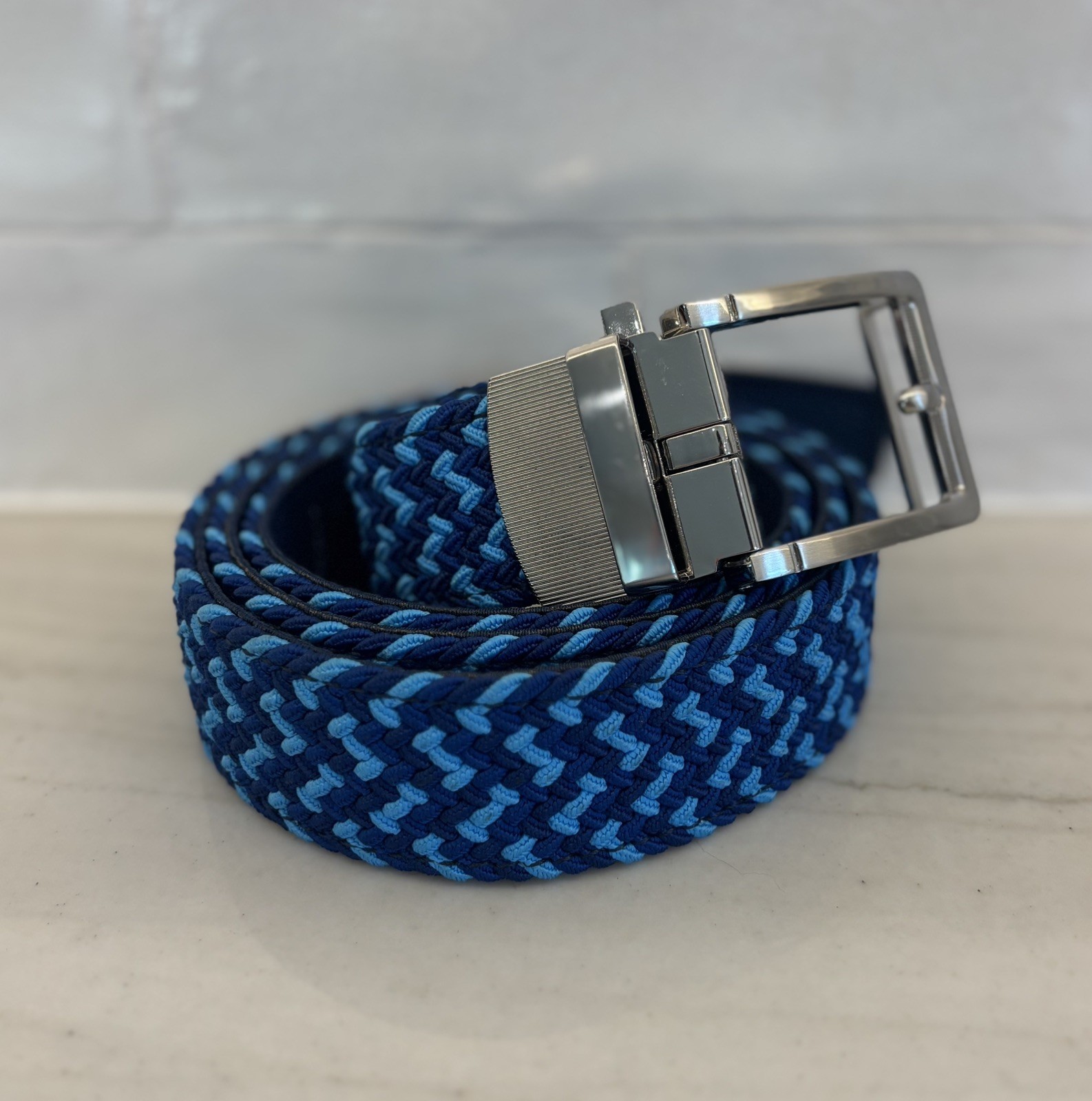Nexbelt Braided Anchor Golf Ratchet Belt Blue 35mm One Size Adjustable