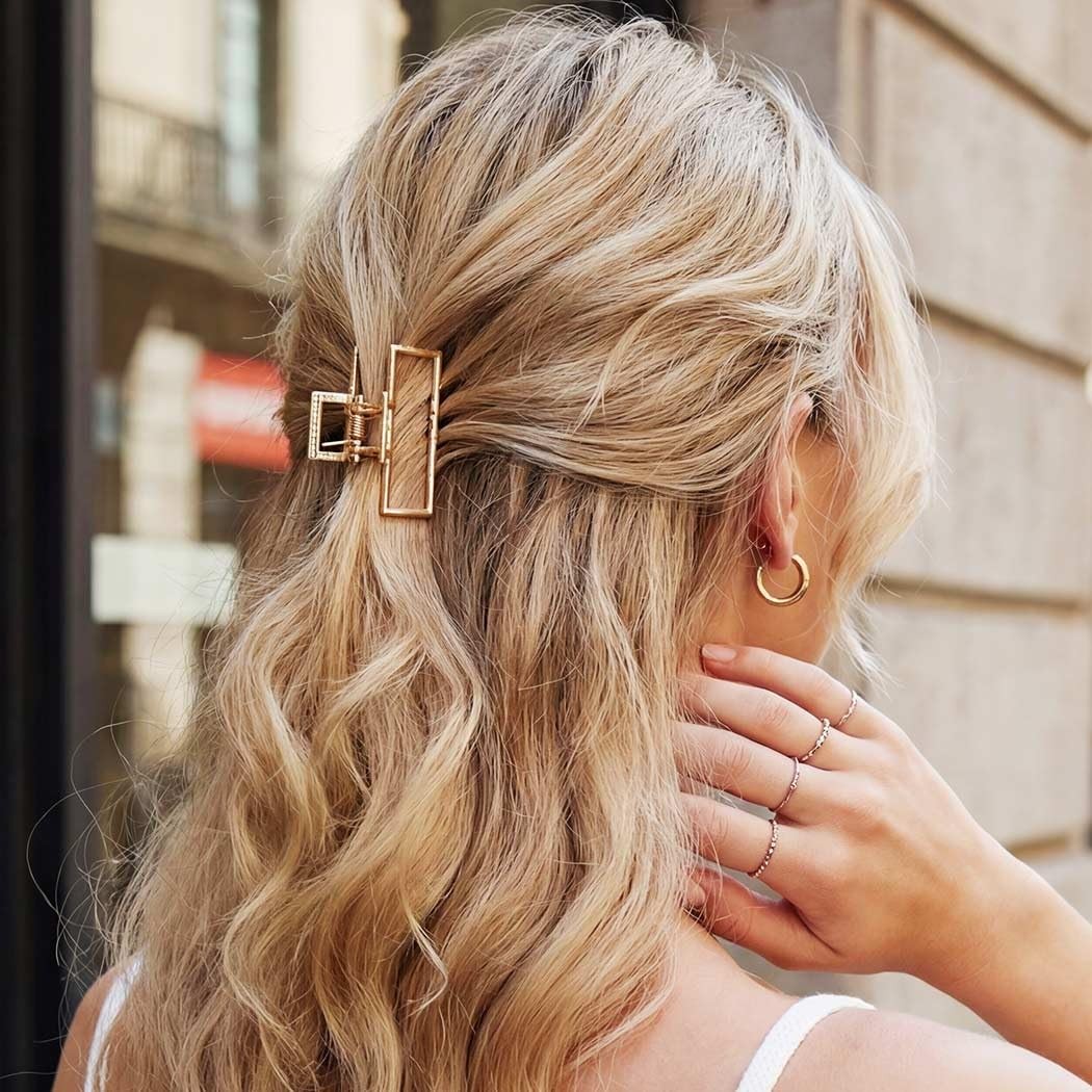CAKURE Gold Hair Clips Metal Small Claw for Thin Accessories