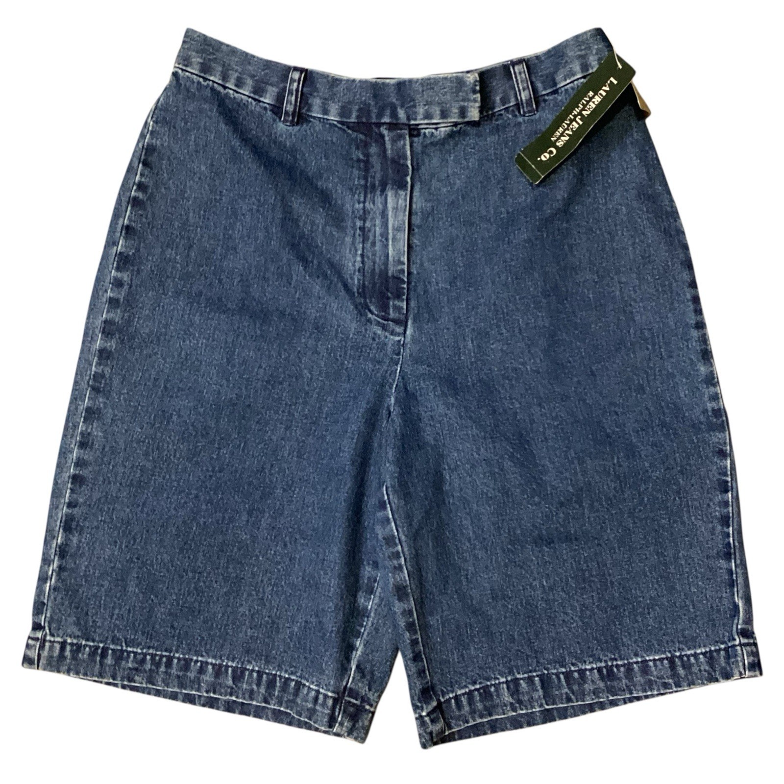 Vintage Lauren Jeans Co Made in Hong Kong Hi Rise Denim Bermuda Shorts Size 10