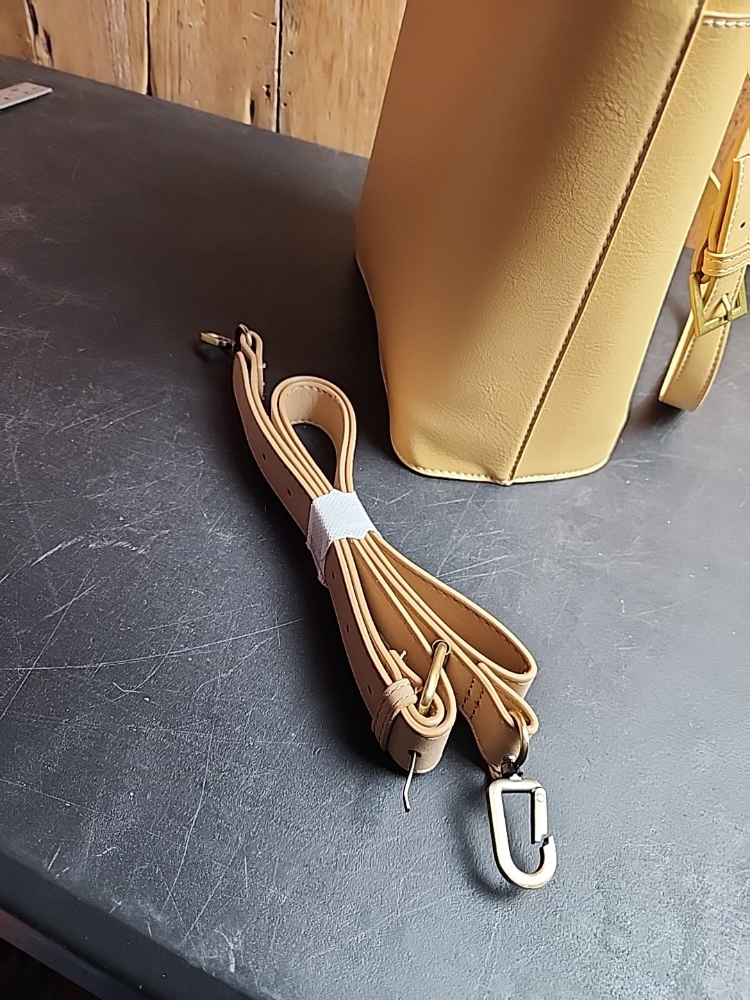 Pixie Mood Mag 10.25 x 11 Vegan Leather Crossbody Bag, Sand Color
