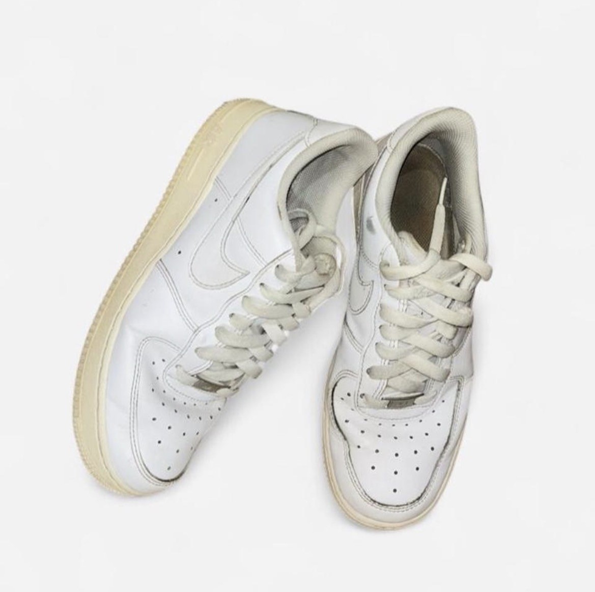 Nike Air Force 1 Low Top White Solid Lace Up Athletic Sneakers size 8