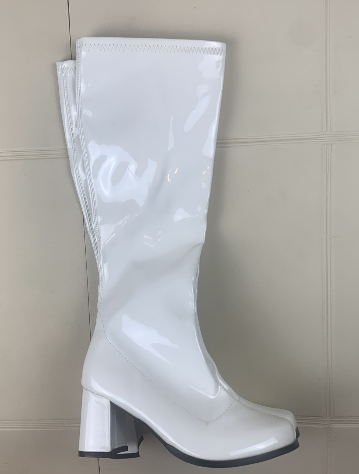 Boots Disco Block Heel Knee High Go Go Boots White Women’s Size EUR 39 (US 8.5)
