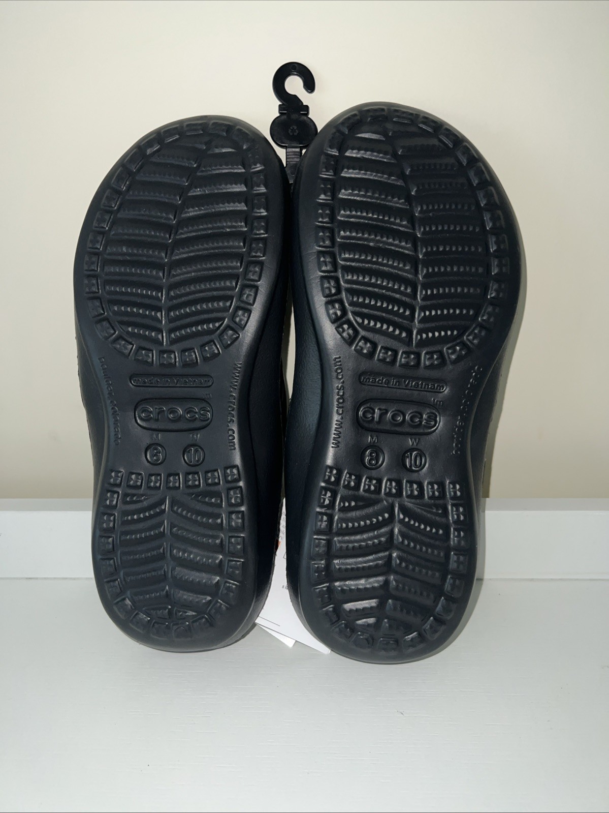 CROCS Sandals Black Athens Comfort Squish Unisex M8|W10 Gray footbeds NEW