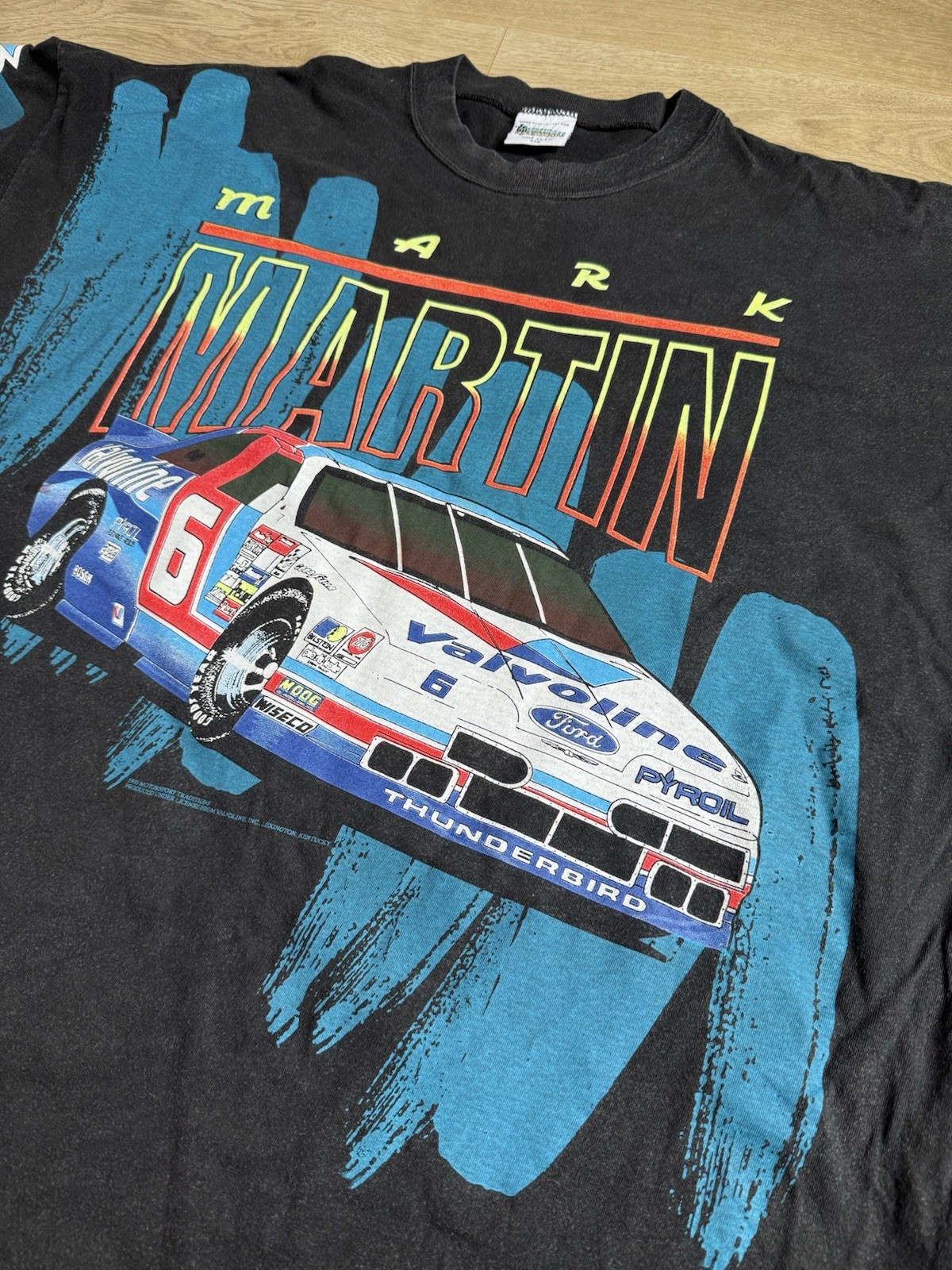 1993 Mark Martin Pure Power Valvoline All Over Print Shirt Size XXL NASCAR VTG
