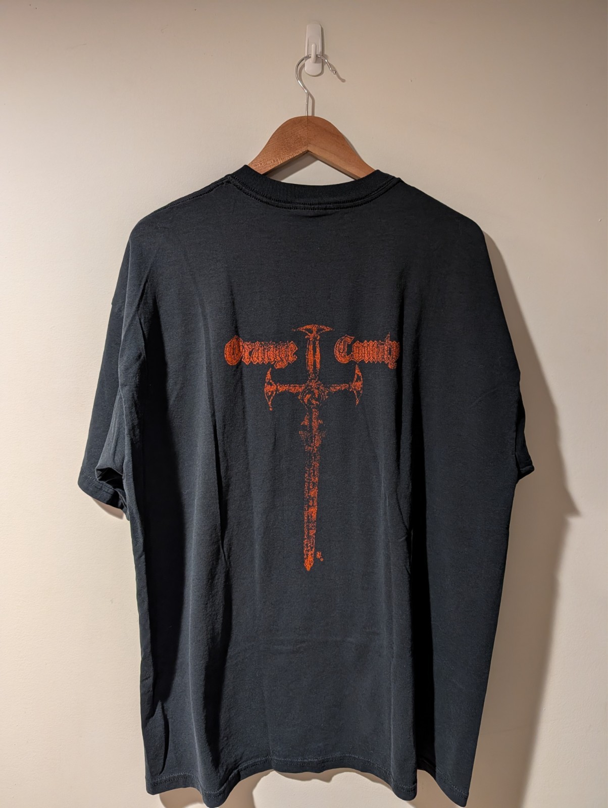 Vintage Orange County Choppers New York Flames Sword Motorcycle Black T-shirt