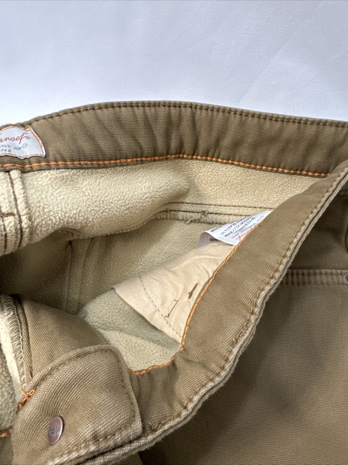 Weatherproof Vintage Men’s Fleece Stretch Canvas Regular Fit Pants Wheat 40×30