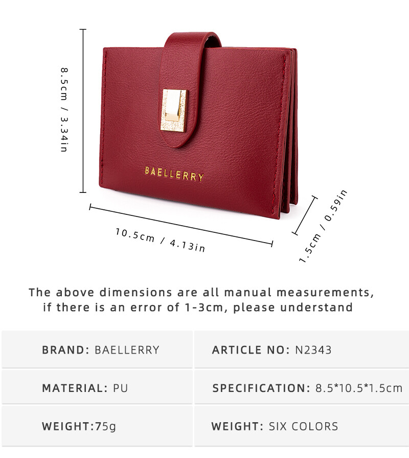 Hasp Women Wallet Small Leather Credit Card Holder Multi Pocket Mini Purse Gifts