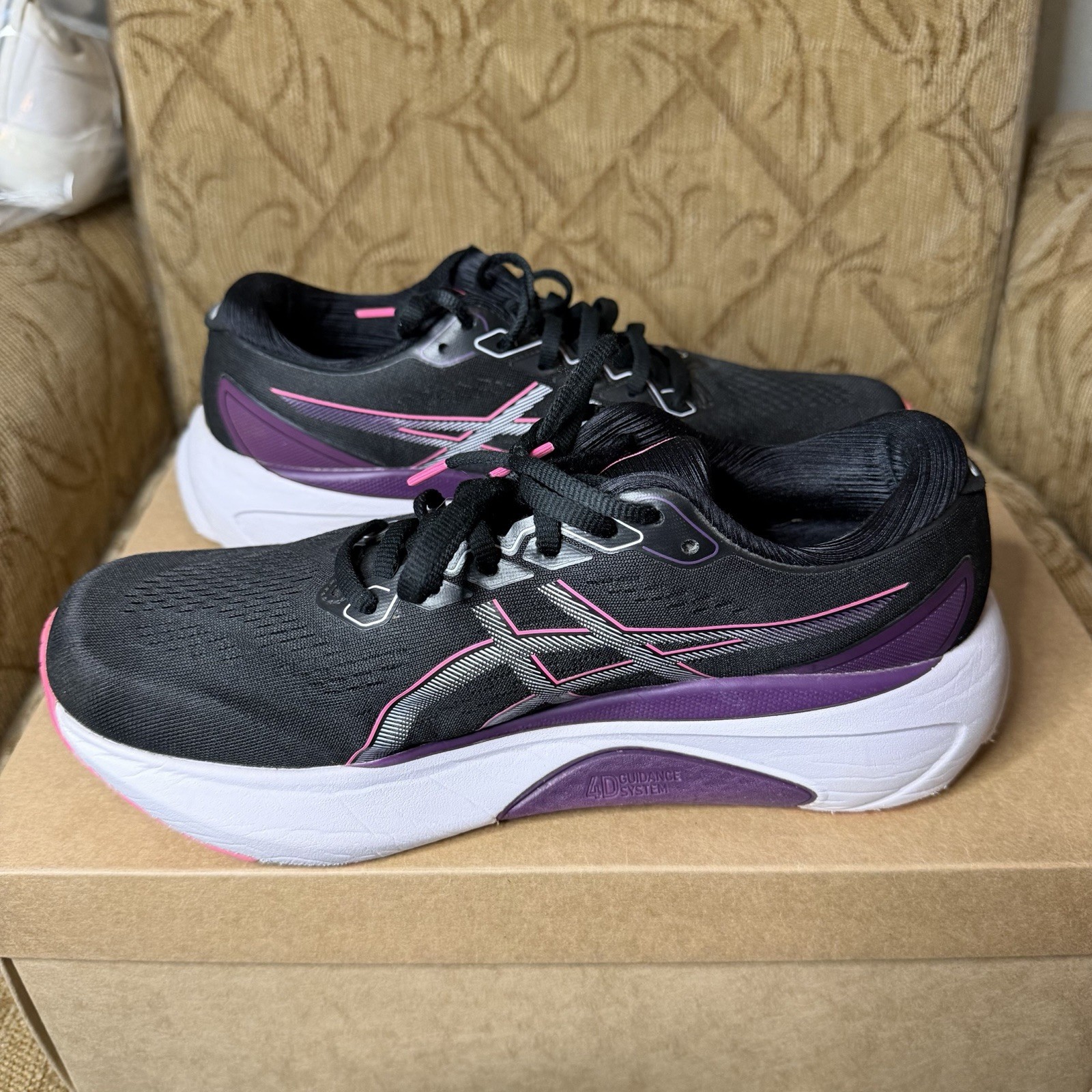 Asics Gel-Kayano 30 Black Lilac Hint 1012B503 Athletic Sneaker Womens 9.5 Wide