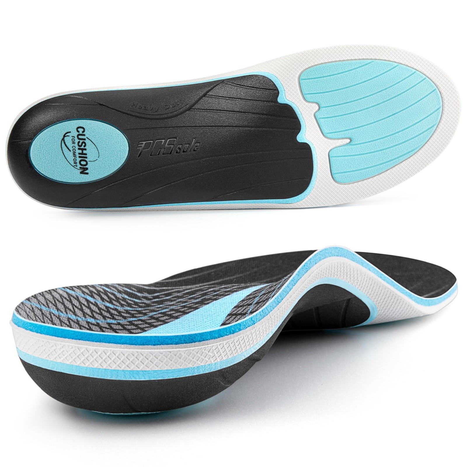 High Arch Support Insoles for Plantar Fasciitis – Heavy Duty Comfort Inserts for