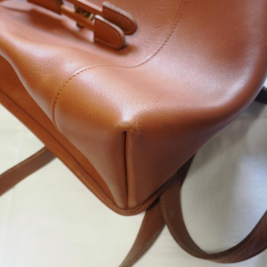 Vtg 90’s Coach Mini Daypack Backpack Turn Lock British Tan 9960 Y2K From Japan