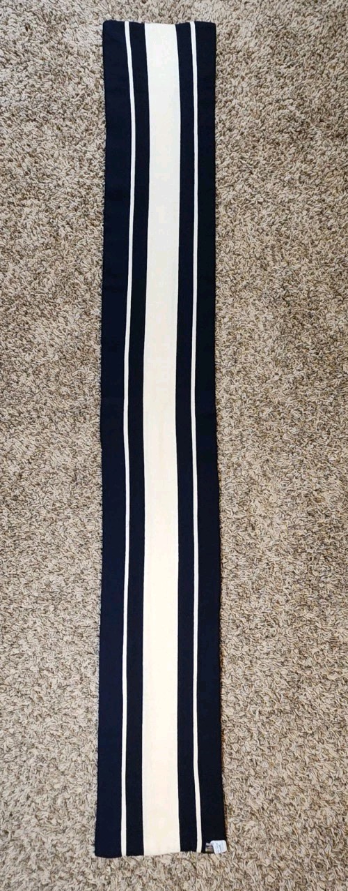 Vintage 1970s Wool Collegiate Striped Rugby Scarf Oxford England Ivy 10.25 x 73