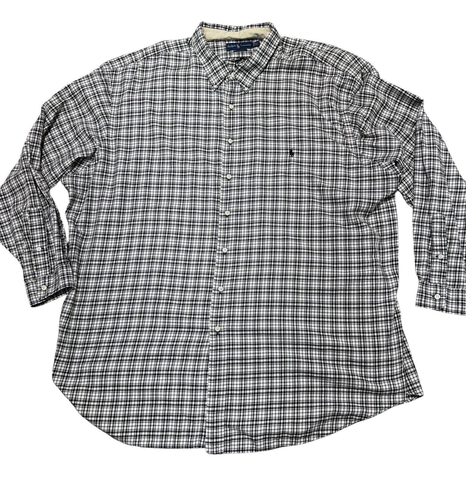 Ralph Lauren Mens 4LT (4XL) Tall Plaid Button Down Long Sleeve Shirt