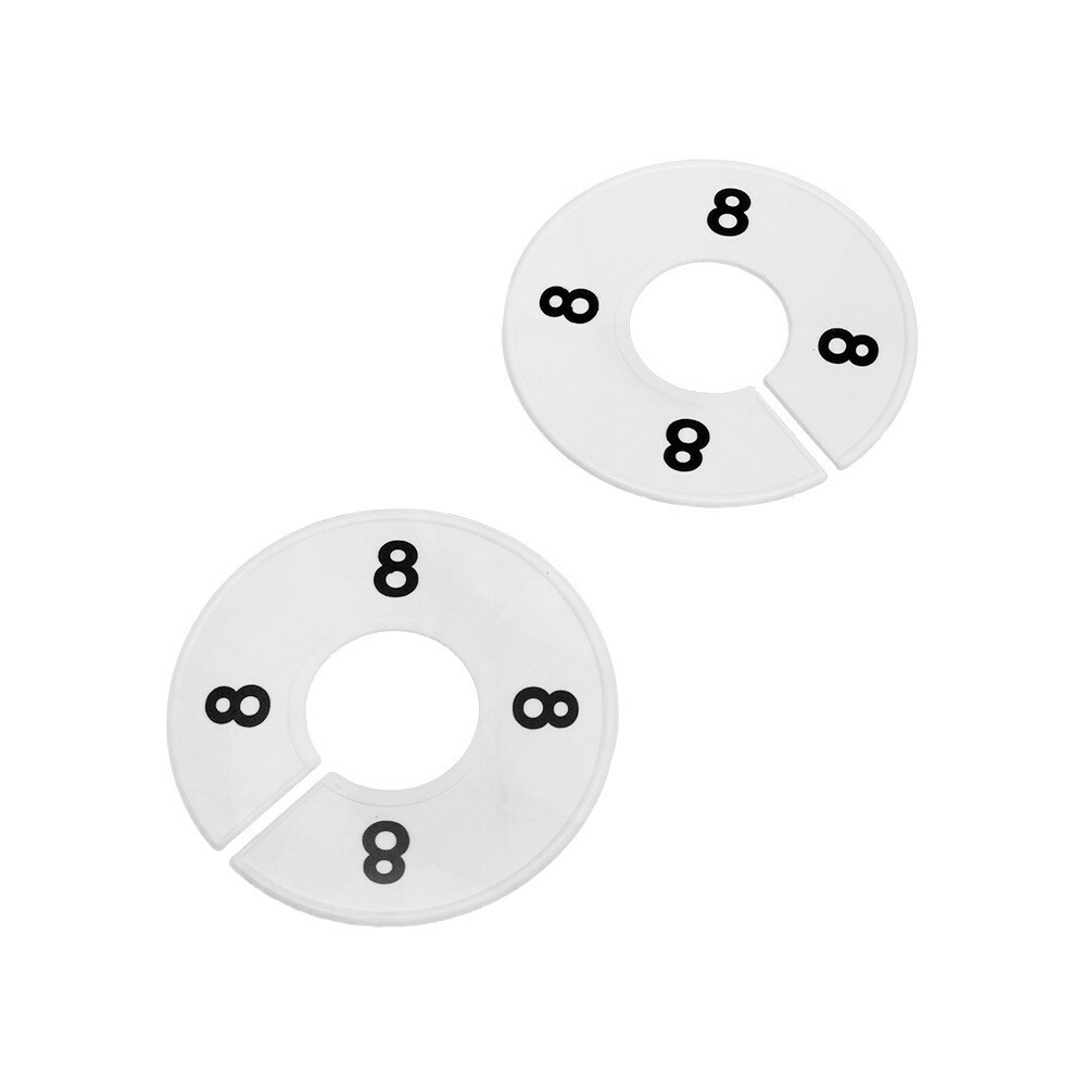 Hangers Retail Clothing Rack 3-1/2″ Round Plastic Size 8 Dividers 10 PCS WHITE