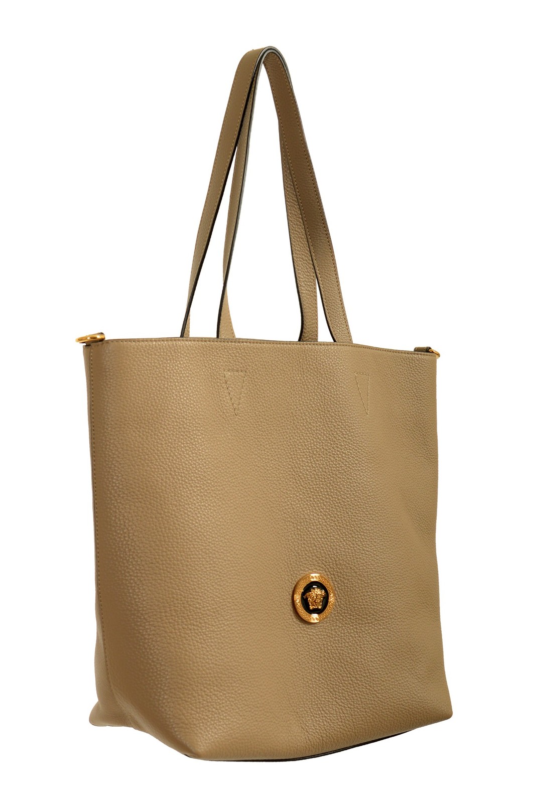 Versace Unisex 100% Textured Leather Medusa Logo Tote Handbag Shoulder Bag