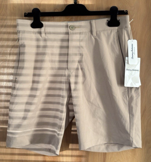 Tommy Bahama IslandZone® Barbados Pro 9-Inch Shorts Chinchilla Size 30 NWT