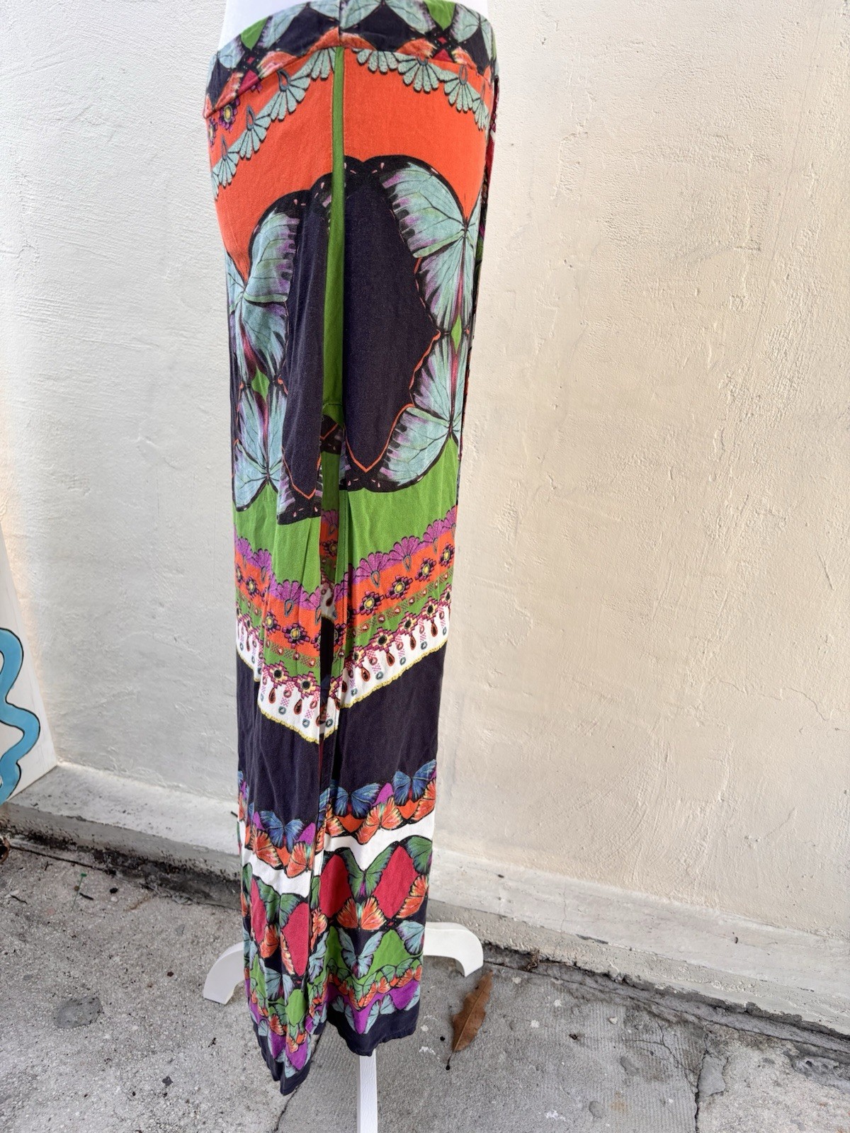 Farm Rio Multi-patterned Butterfly Print Long Maxi Skirt Drawstring Waist Size S