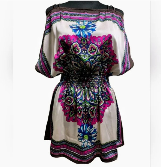 Women’s Silky‎ Floral Mandala Printed Blouse