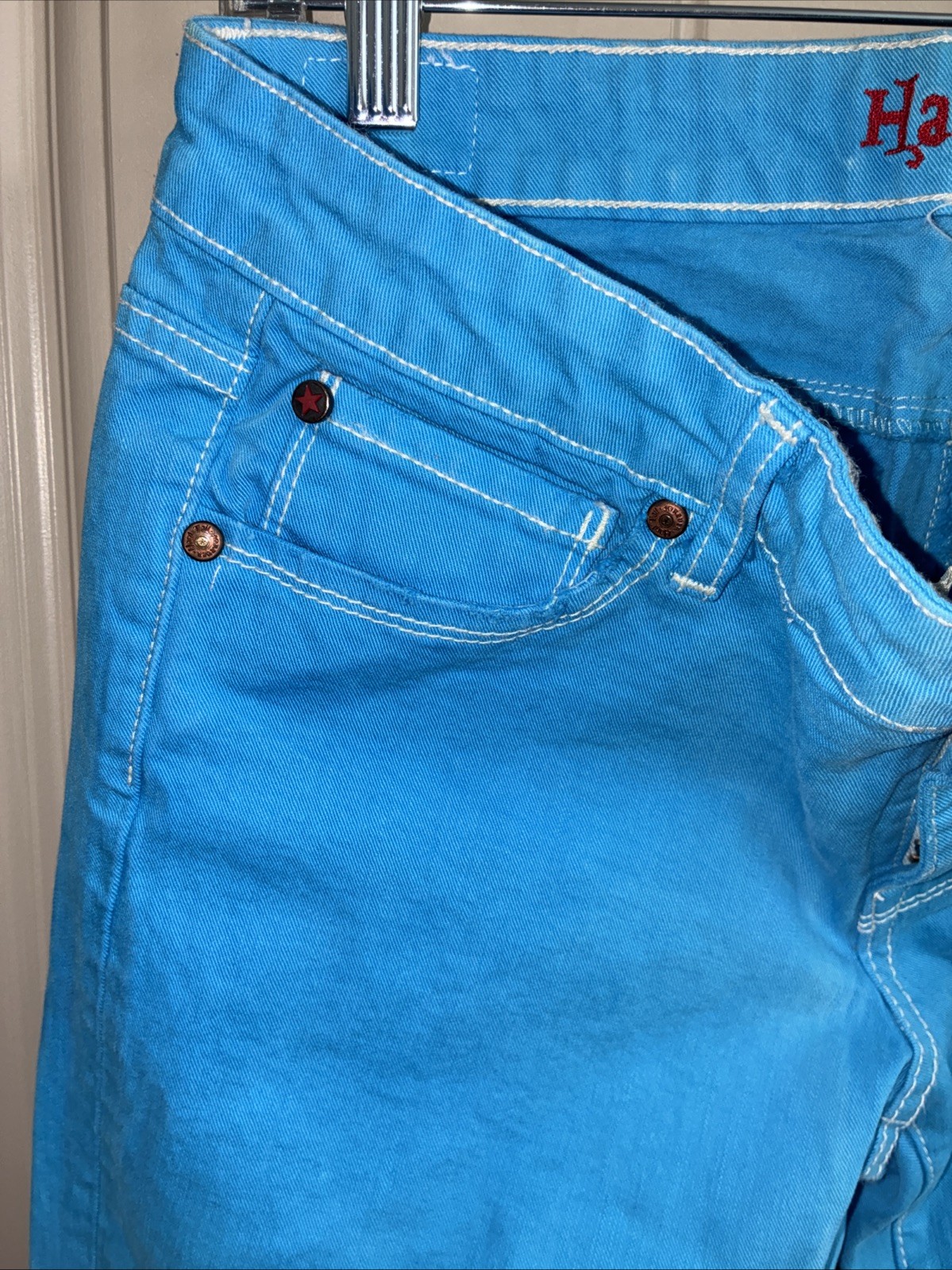 Hard Tail Size 30 Blue Low Rise Flare Jeans