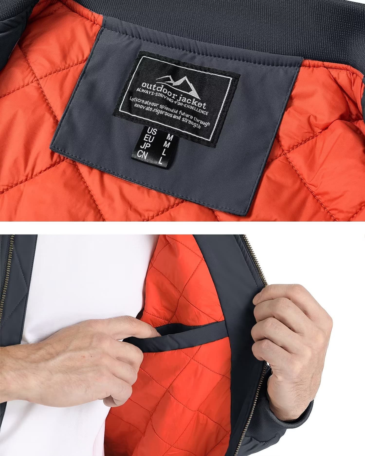 Men’s Premium Letterman Bomber Jacket Pilot Jacket Warm Padded Casual Work Coats
