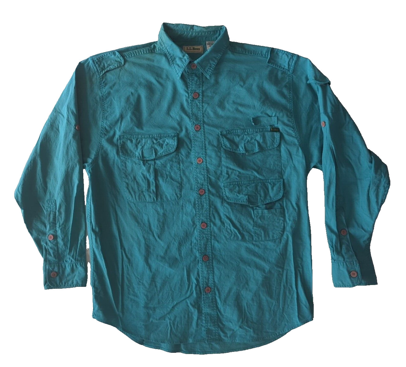 Vintage 90s LL Bean Shirt Logo Cotton Pockets United Arab Emirates Size Large