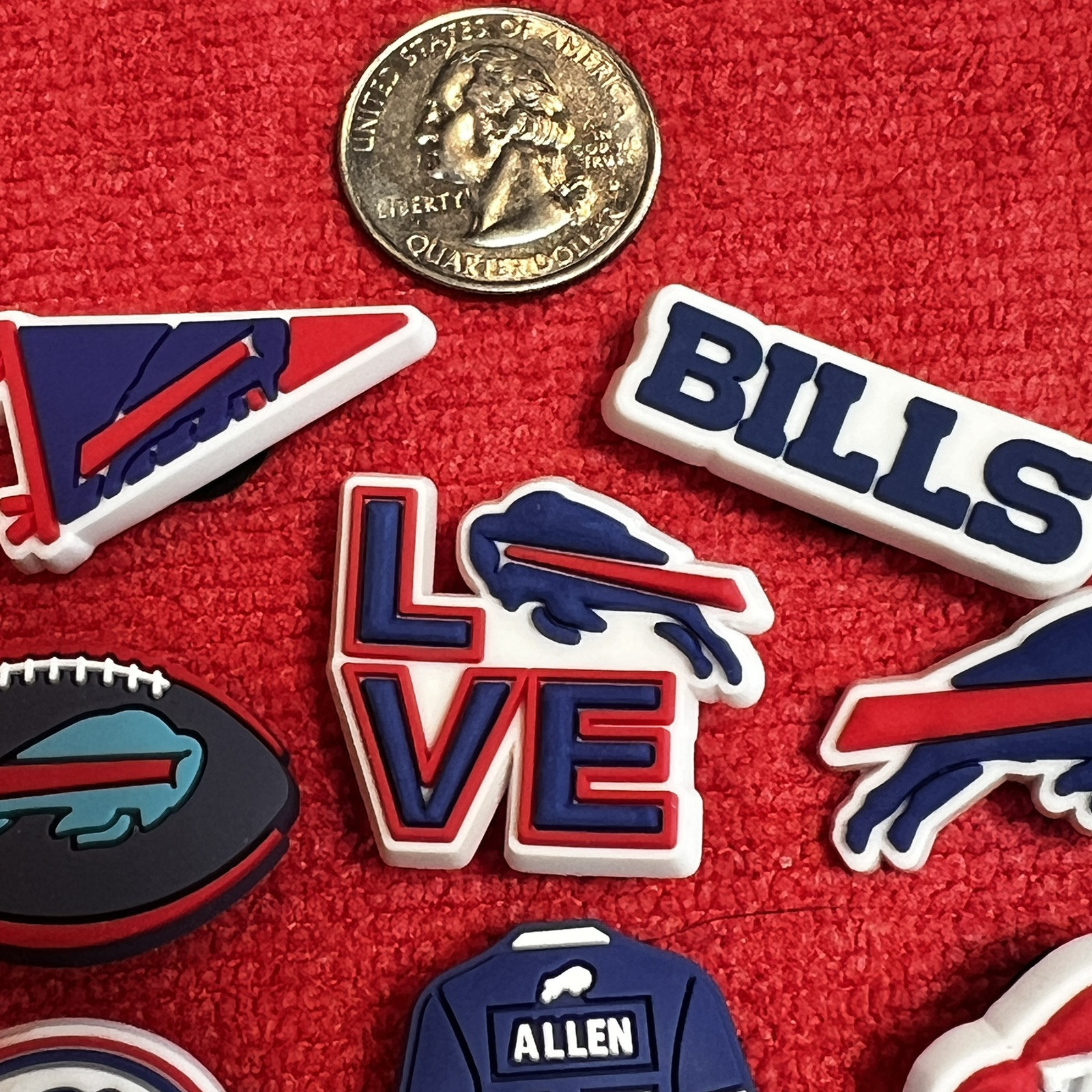 12-Pack Buffalo Bills Shoe Charms Mafia NFL Josh Allen Helmet Fan Charm