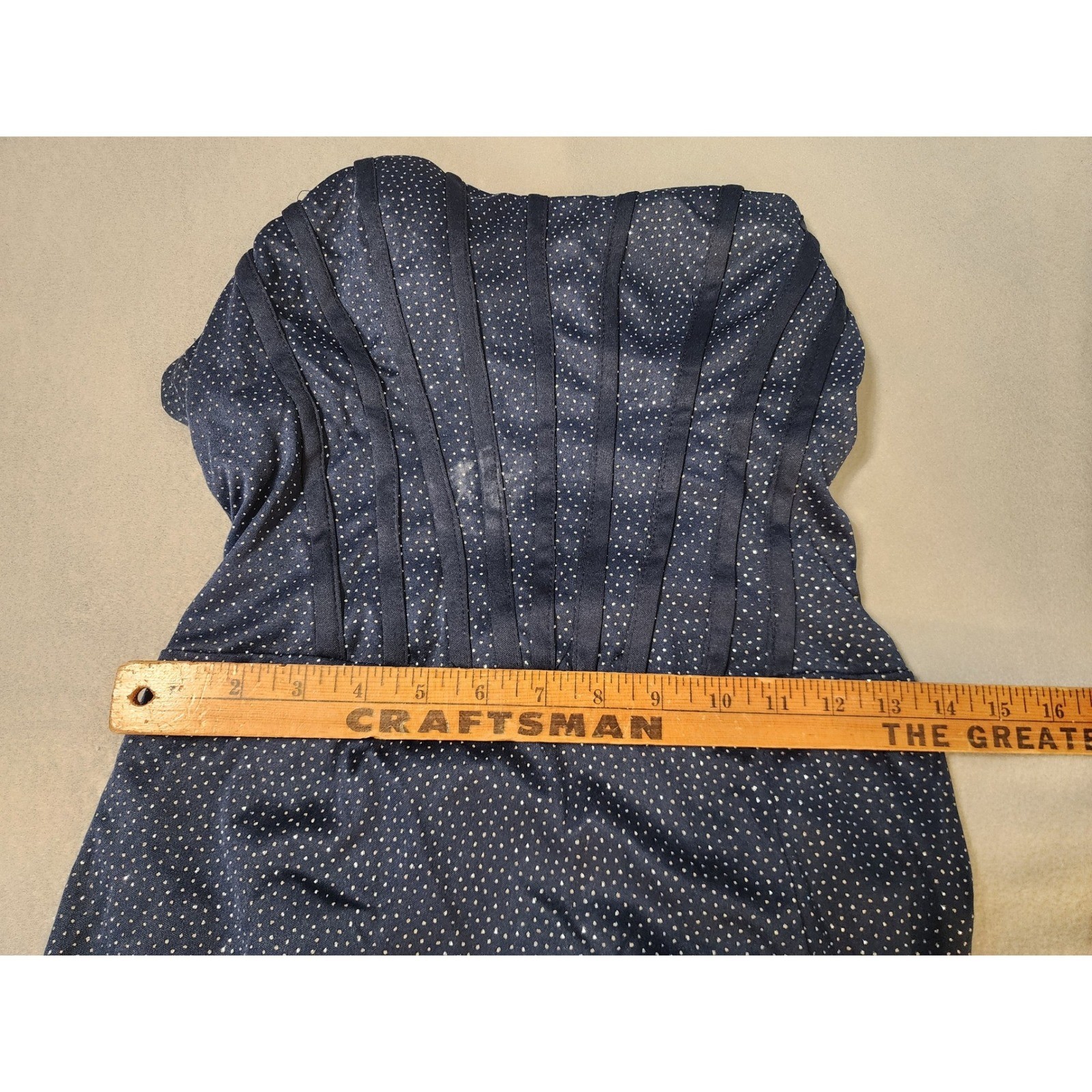 Womens 7/8 Navy New Metallic Glitter Corset Strapless Dress
