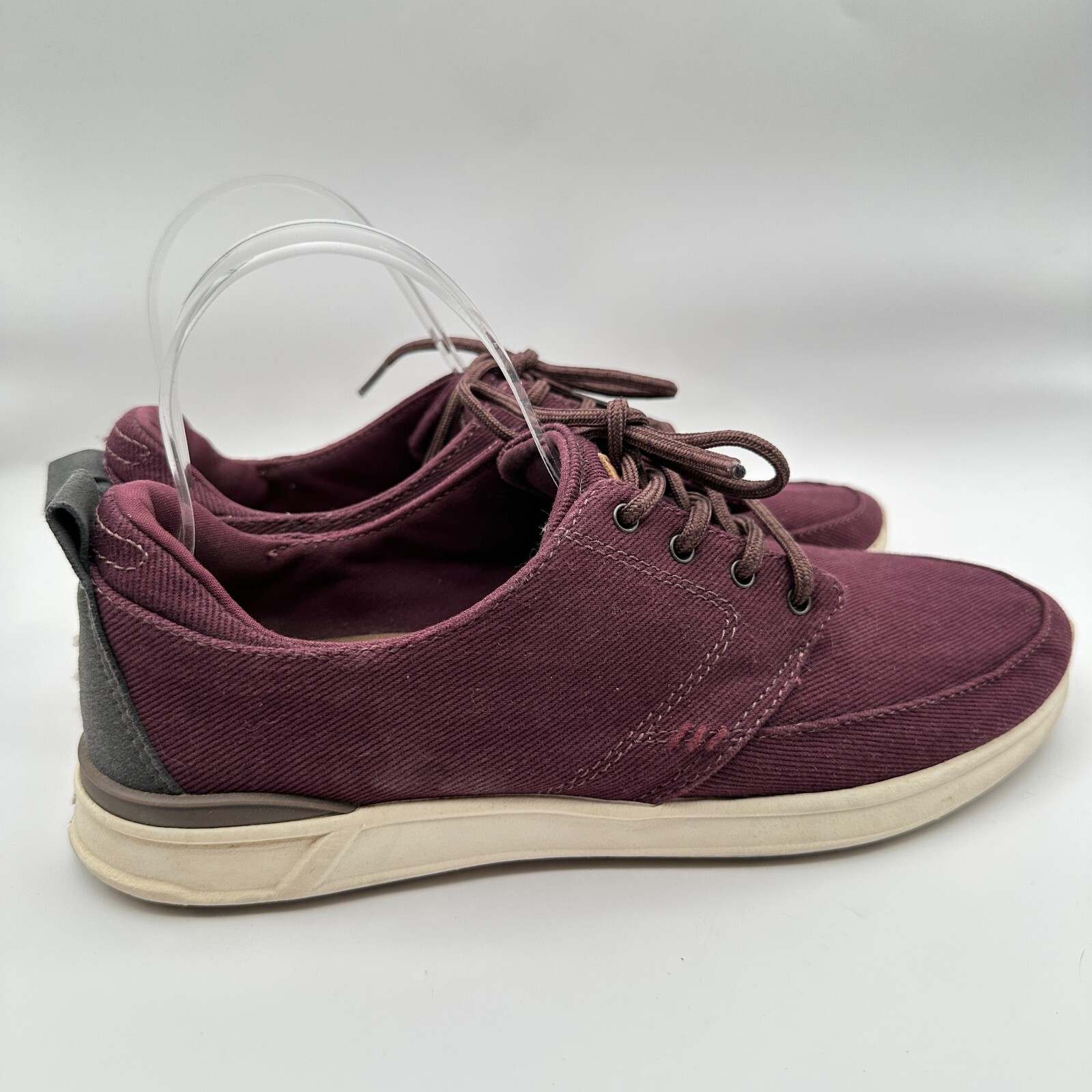 Reef Rover Canvas Sneakers Shoes Womens Size 8.5 Maroon Red Casual Travel Beach