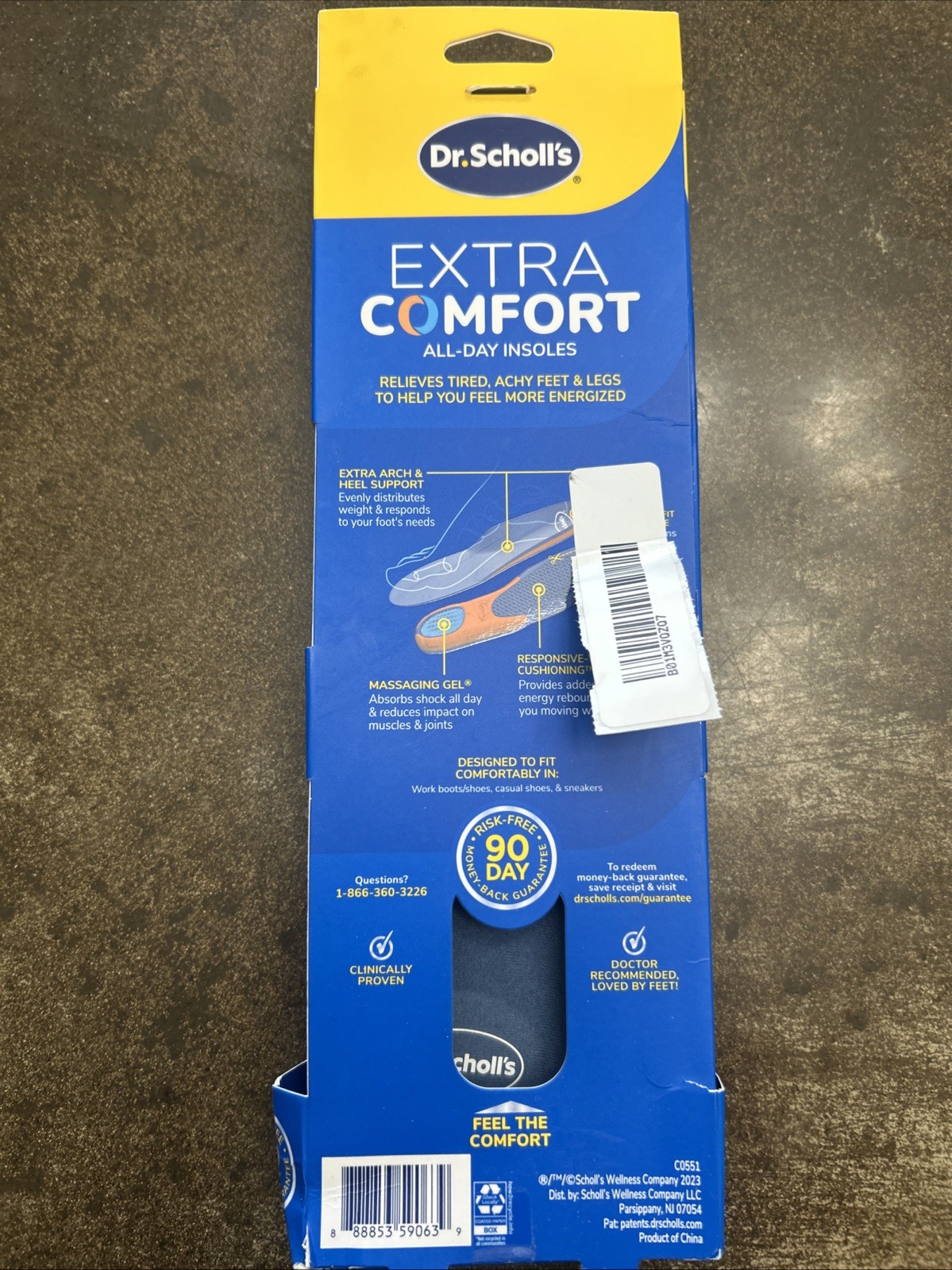 Dr. Scholl’s Extra All Day Comfort Big & Tall Support Insoles Men Size 8-14